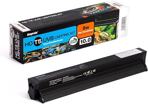 Kit combinado de iluminación T5 HO UVB, lámpara de reptil con tubo fluorescente UVB 10.0, ideal para pastizales de selva tropical y desiertos como