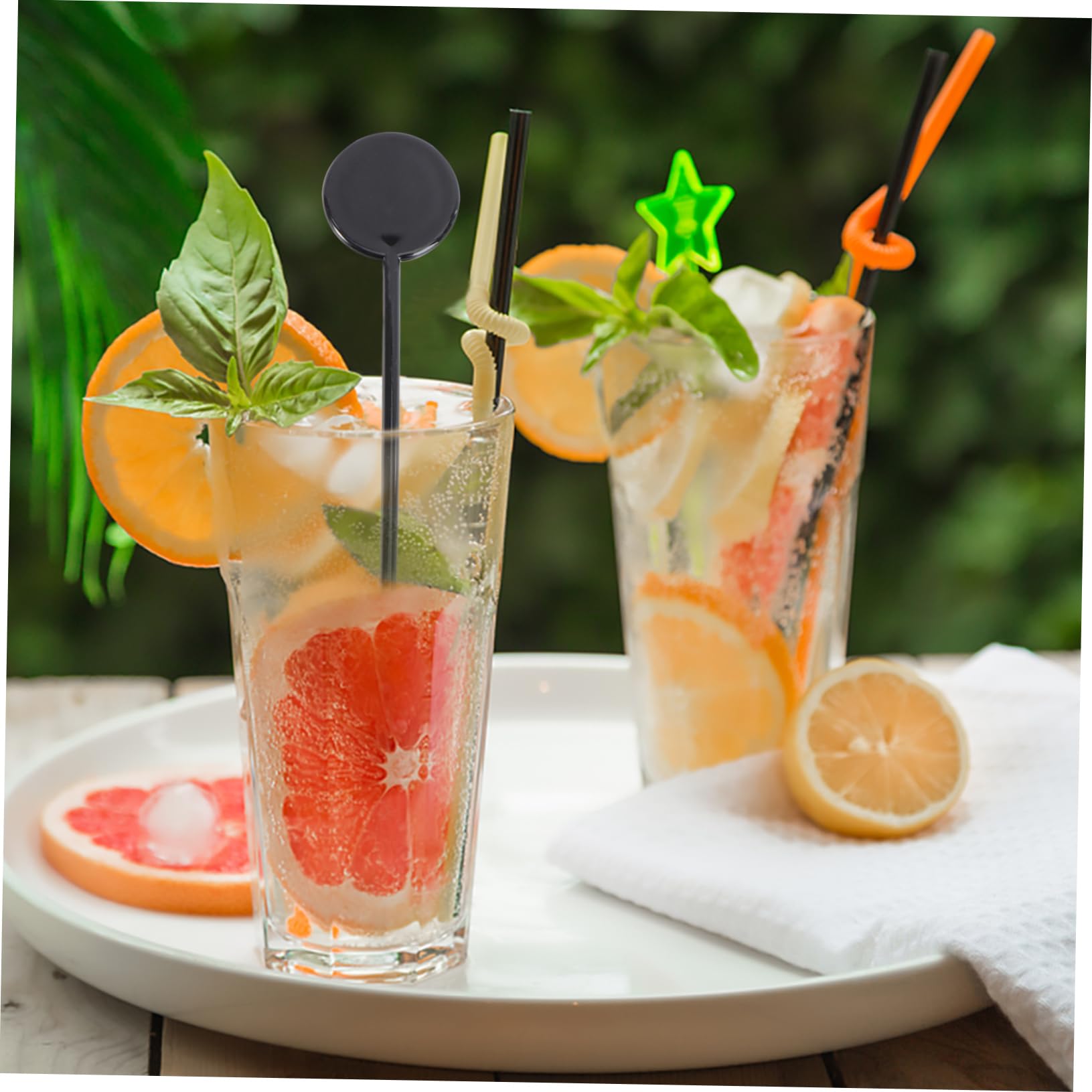 UTHCLO 100pcs Plastic Drink Stirrer Swizzle Sticks Cocktail Muddler Stirring Rod for Bartending