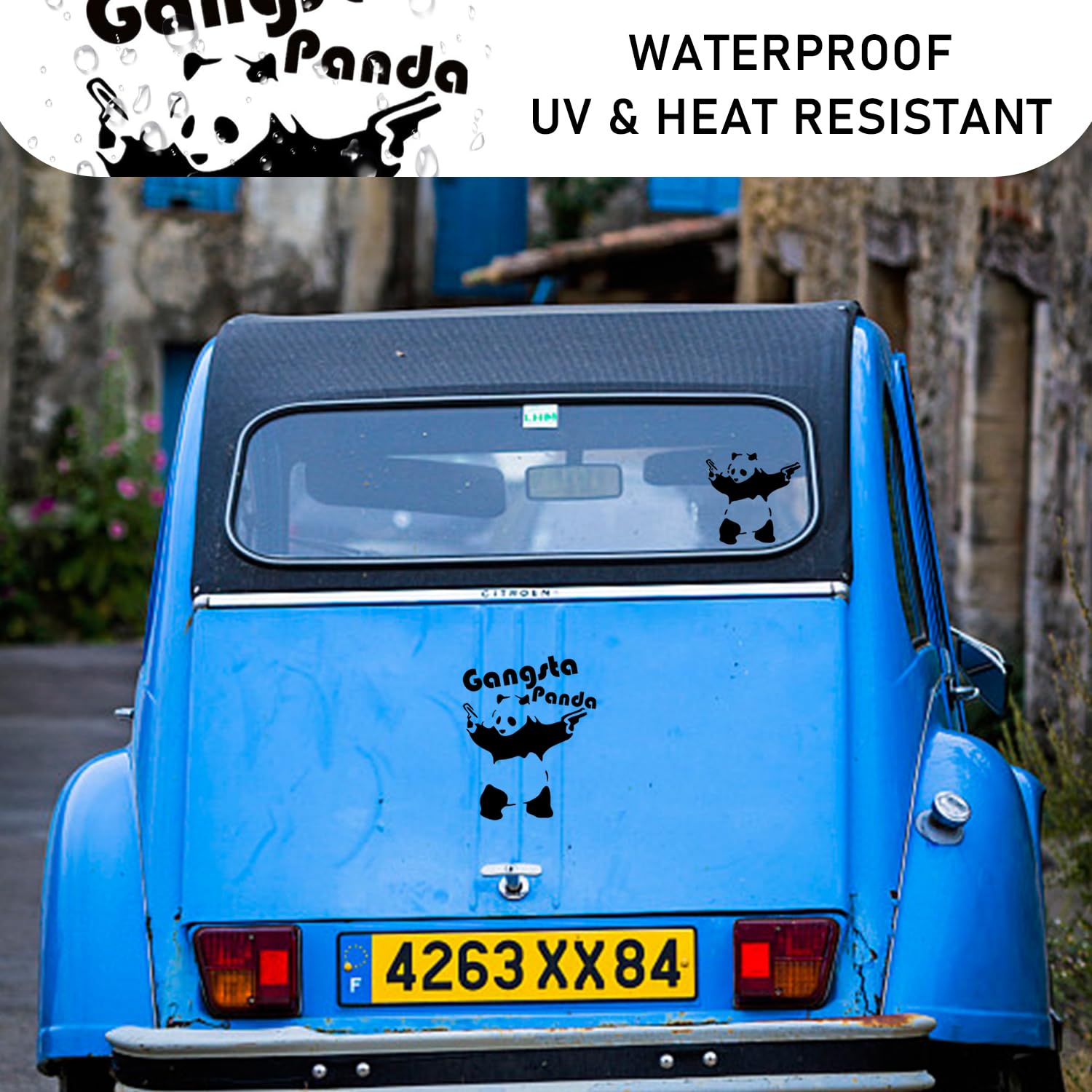 Adesivi Auto Panda - 2 Pezzi, 19x15cm E 13x13cm, In PET Impermeabile E Rimovibile - Foto 2