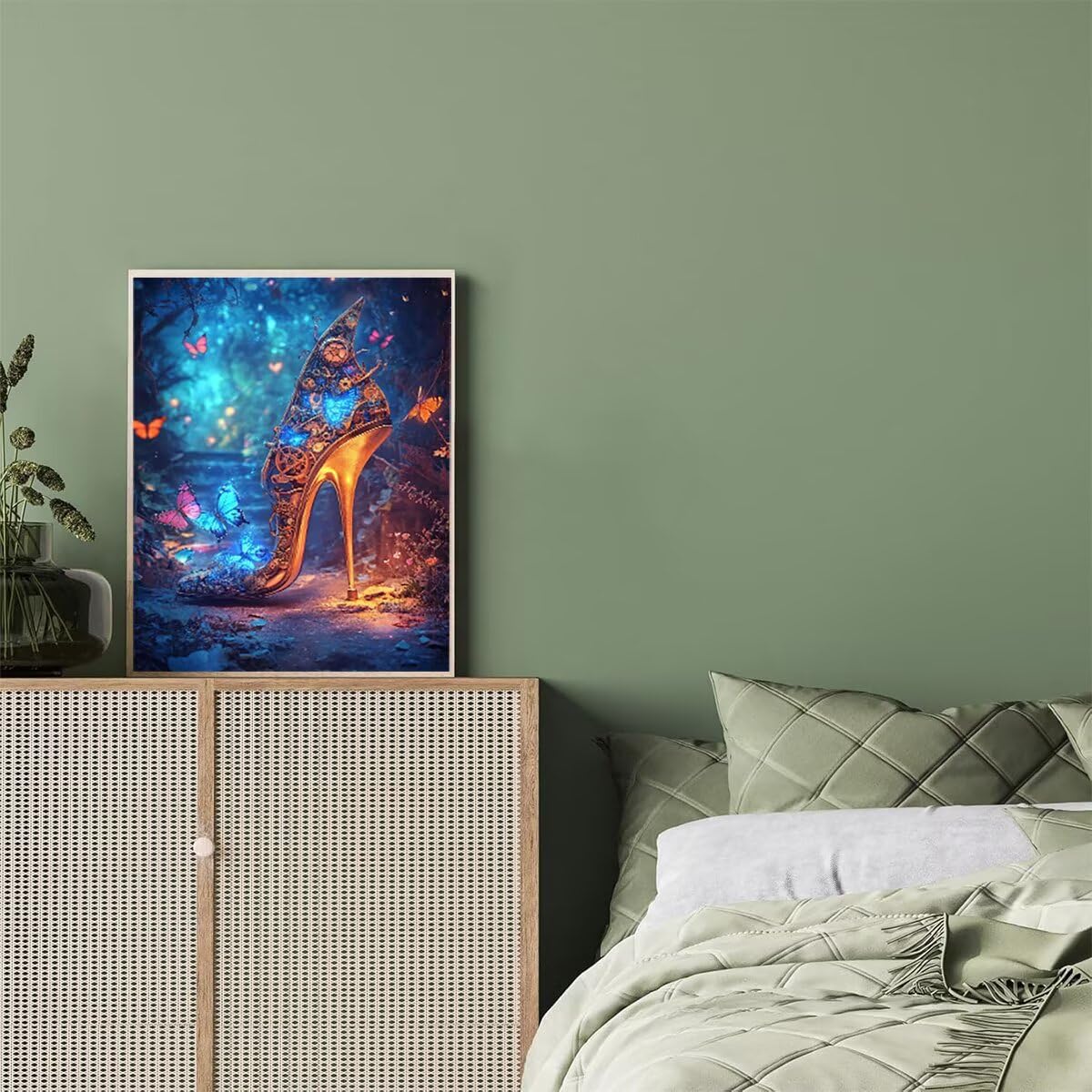 Dipingere con i Numeri Farfalla, Paint by Numbers Adulti Tacco alto, Fai da te Creativi Adulti Quadri da Dipingere Numerati Kit per Decorazione Della Parete di Casa, Regalo 80x110cm Senza Cornice 0E-0