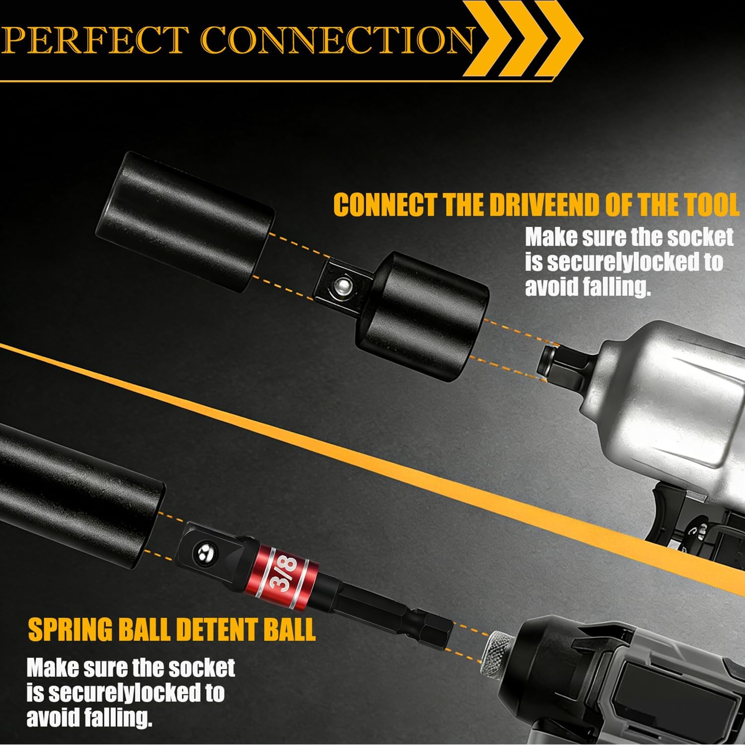 7pcs Impact Socket Adaptor Set Drill into High Speed Nut Drill, 1/4", 1/2", 3/8 and 4pcs 1/4 to 3/8 x 3/8 to 1/4 Inch – 3/8 to 1/2 – 1/2 to 3/8