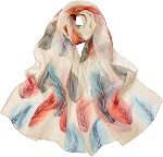 Floral Print Chiffon Scarf - Womens Fashion Scarfs Lightweight Head Scarf Sunscreen Scarves Shawls Wrap For Women