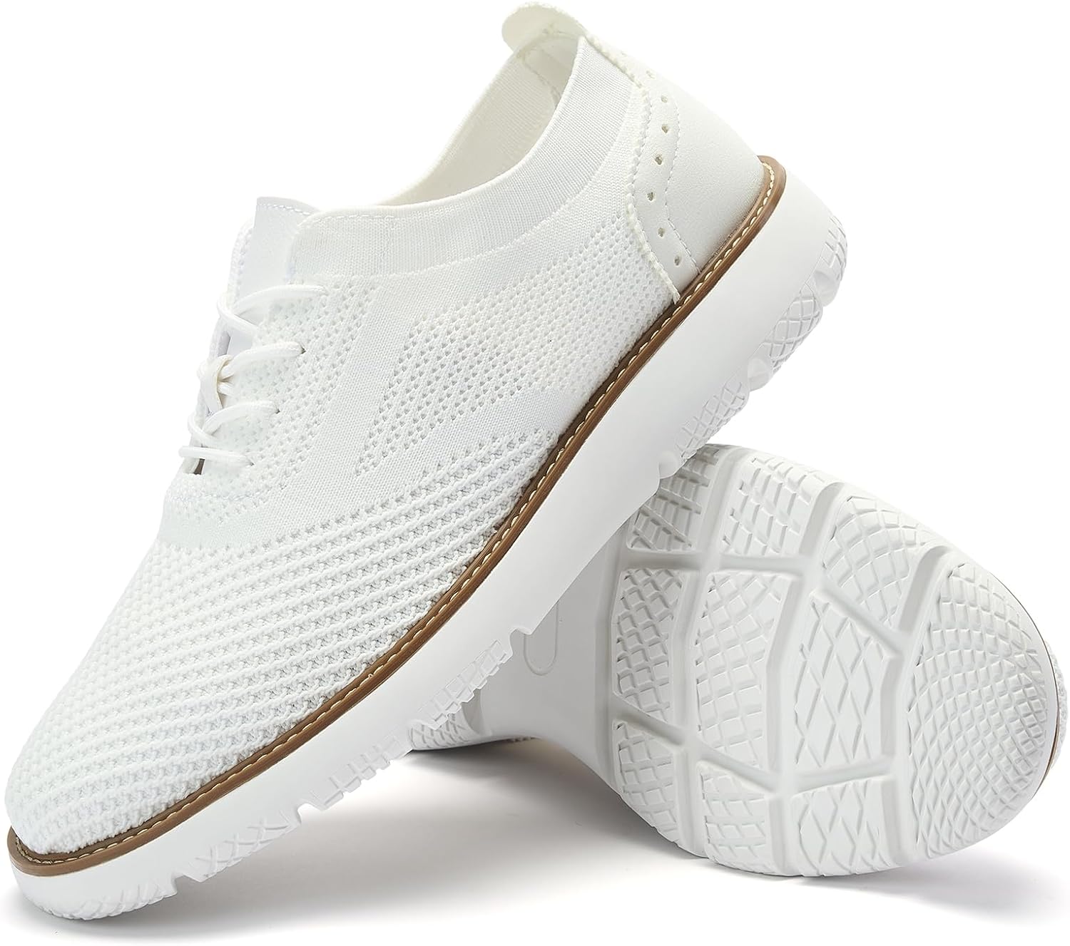 Men’s Casual Dress Shoes Oxford Mesh Knit Lightweight Breathable Comfort Lace up Office Work Business Office Work Walking Sneakers