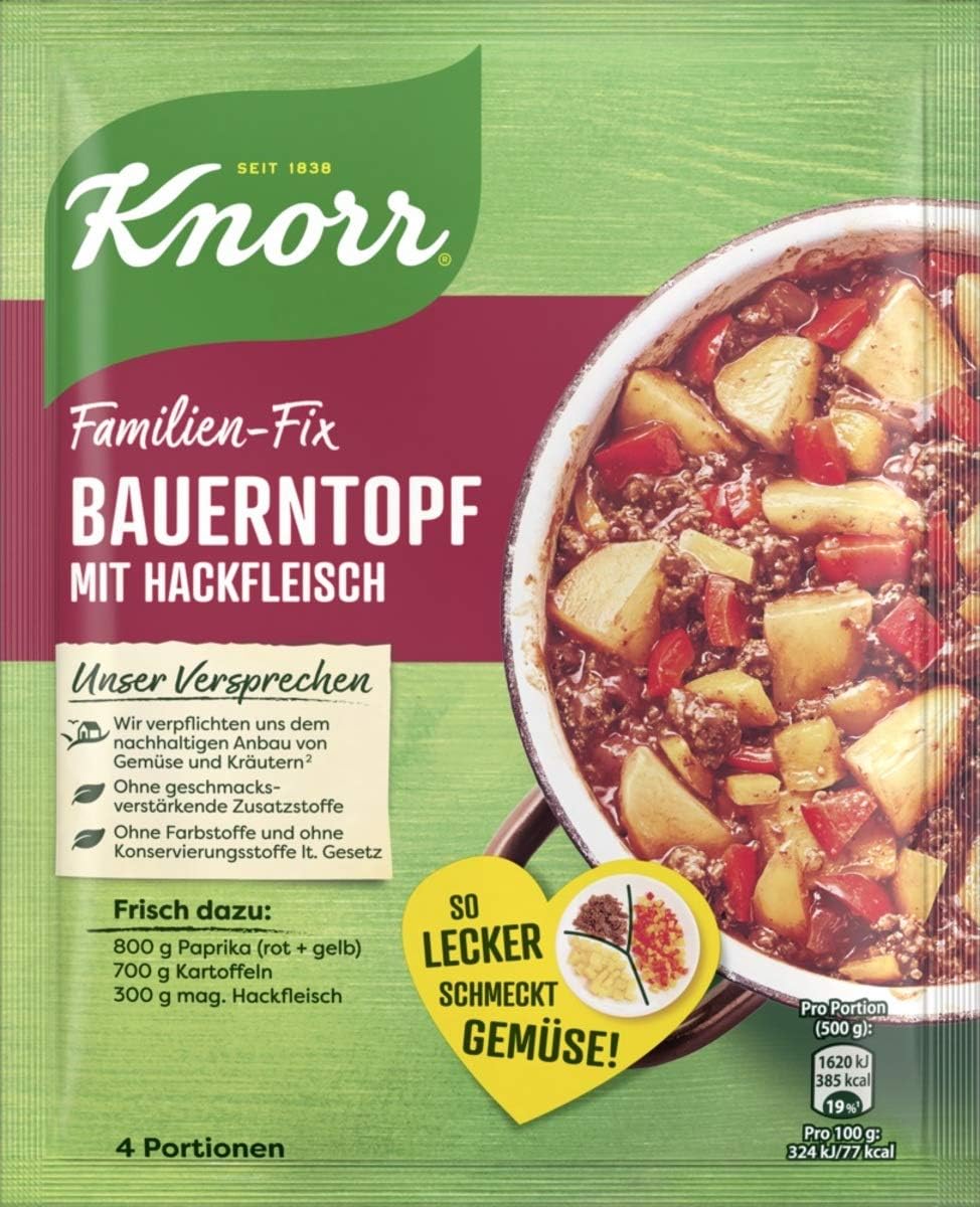 KnorrFix hunter stew with ground beef (Bauern-Topf mit Hackfleisch) (Pack of 4)