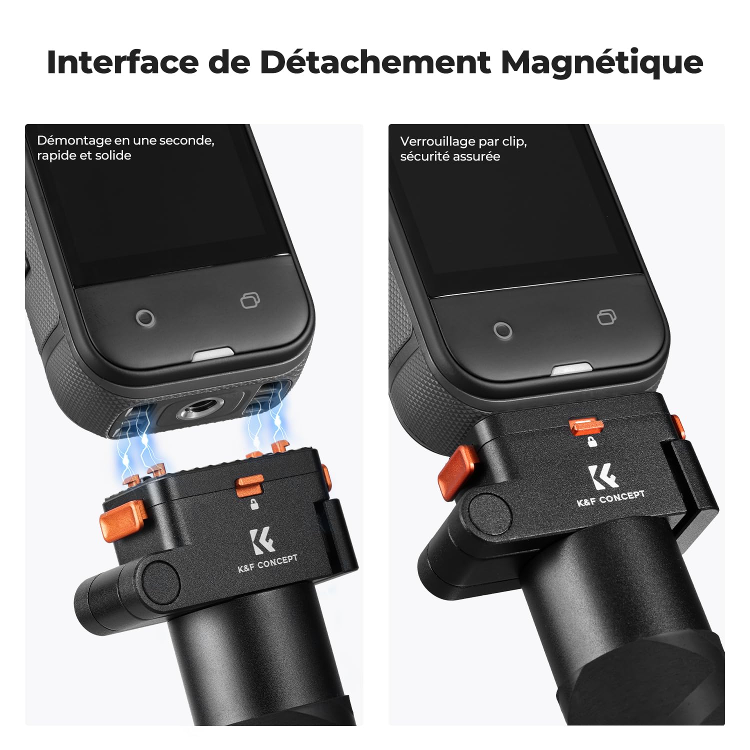 K&F CONCEPT Perche magnétique à dégagement Rapide améliorée 35''
