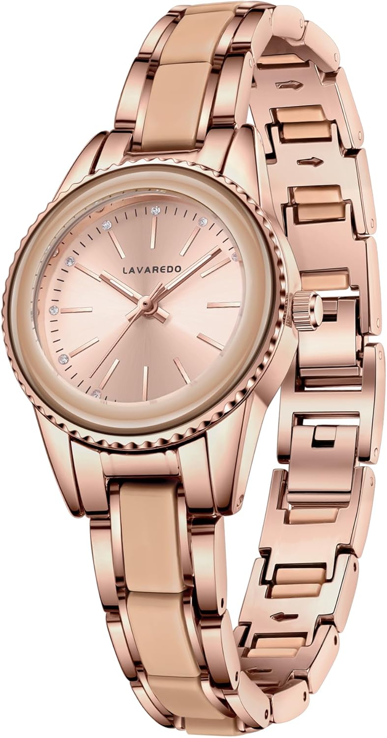 VTAIGE Women's Bracelet Watch Stainless Steel Two Tone Womens Watches Minimalist Dial Elegant Analog Wrist Watch for Women