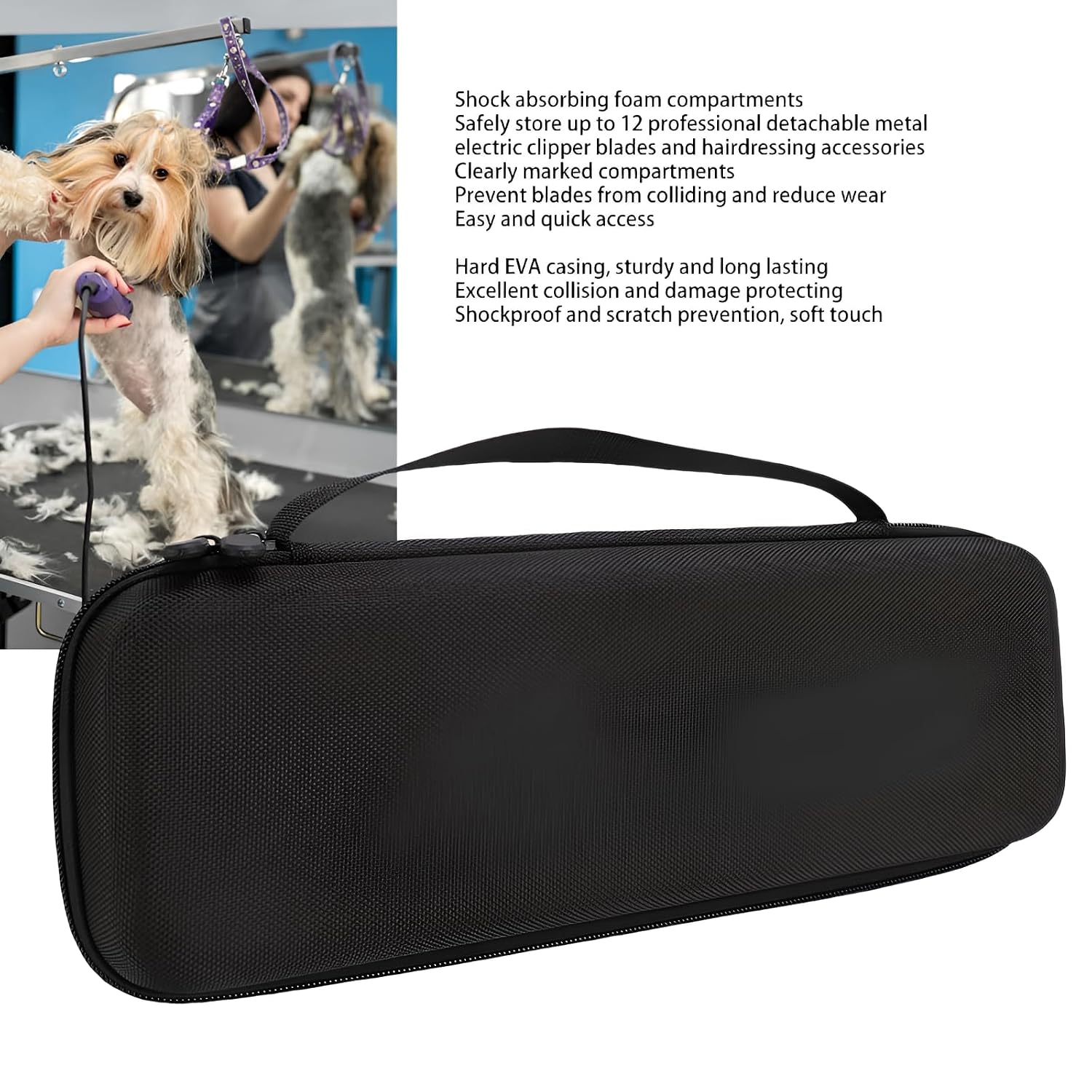 Hair Clipper Guard Blades Holder Case EVA Nylon Hard Storage Bag