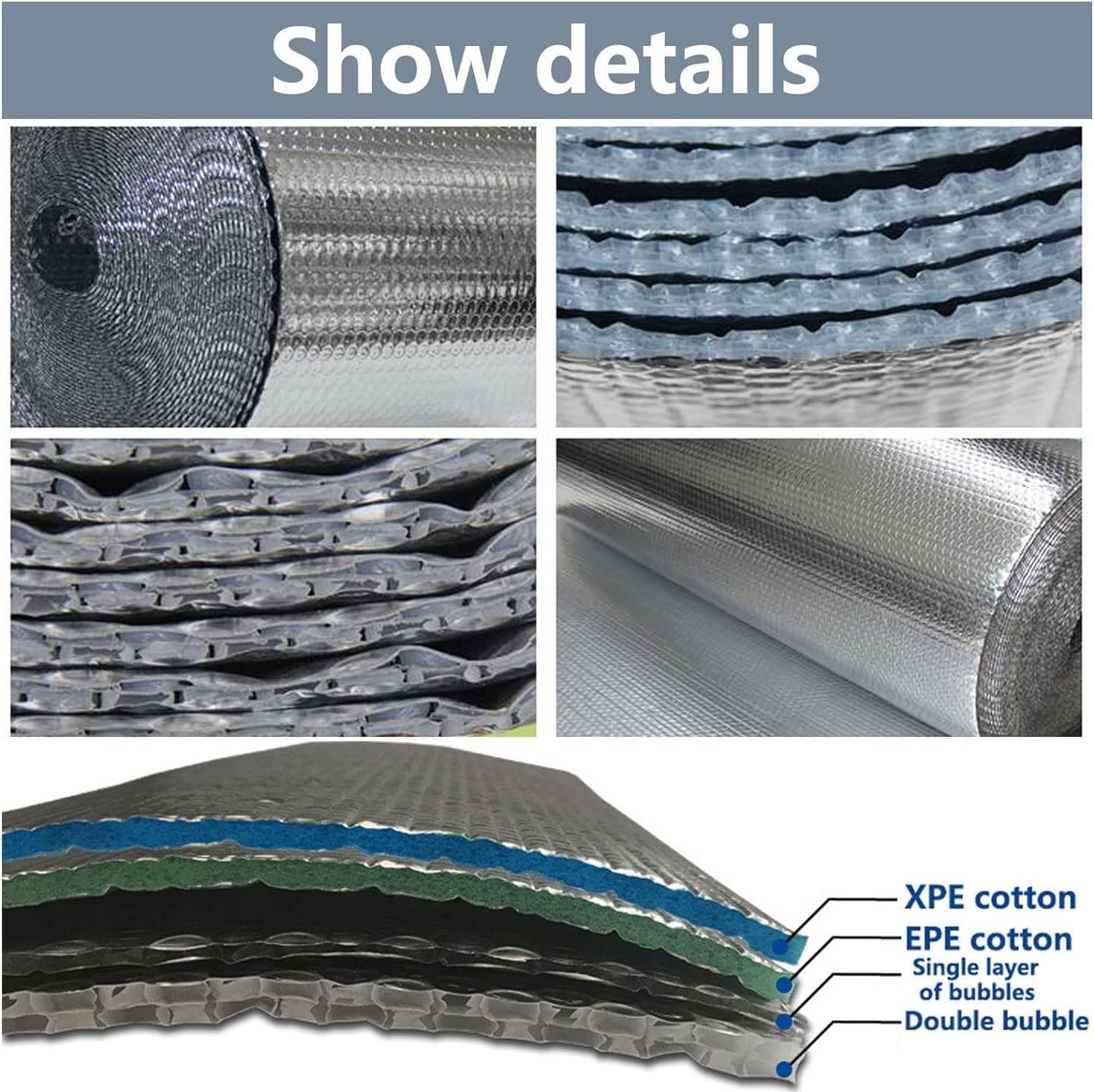 Thermal Insulation Foils Energy Saving Foils Thermal Reflective Barriers Thermal Insulation Engineering Foils(0.5M)