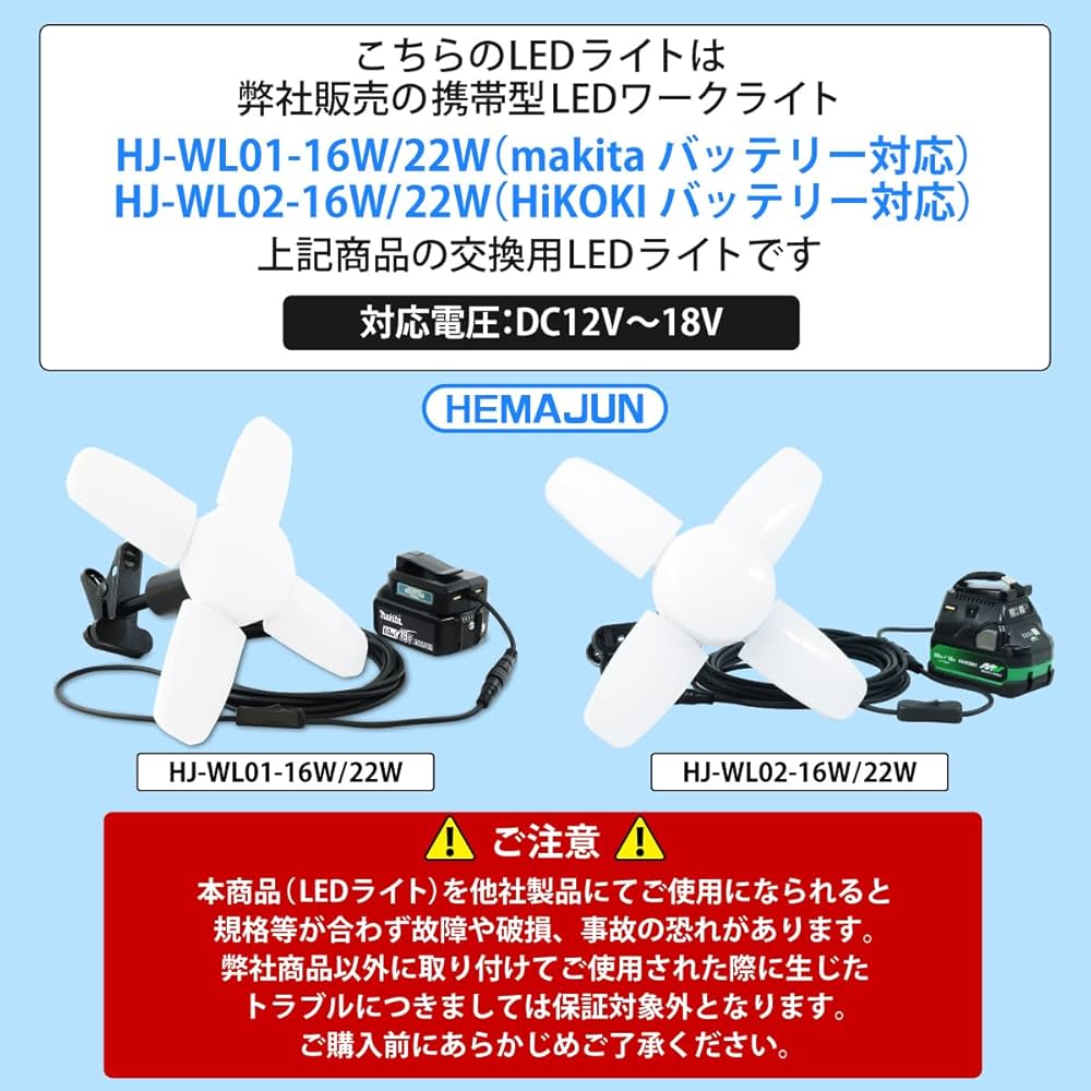 新品LEDワークライト HJ-WL02-16W/22W 12V-18V 【公式通販】 新品LEDワークライト HJ-WL02-16W/22W 12V-18V 【公式通販】