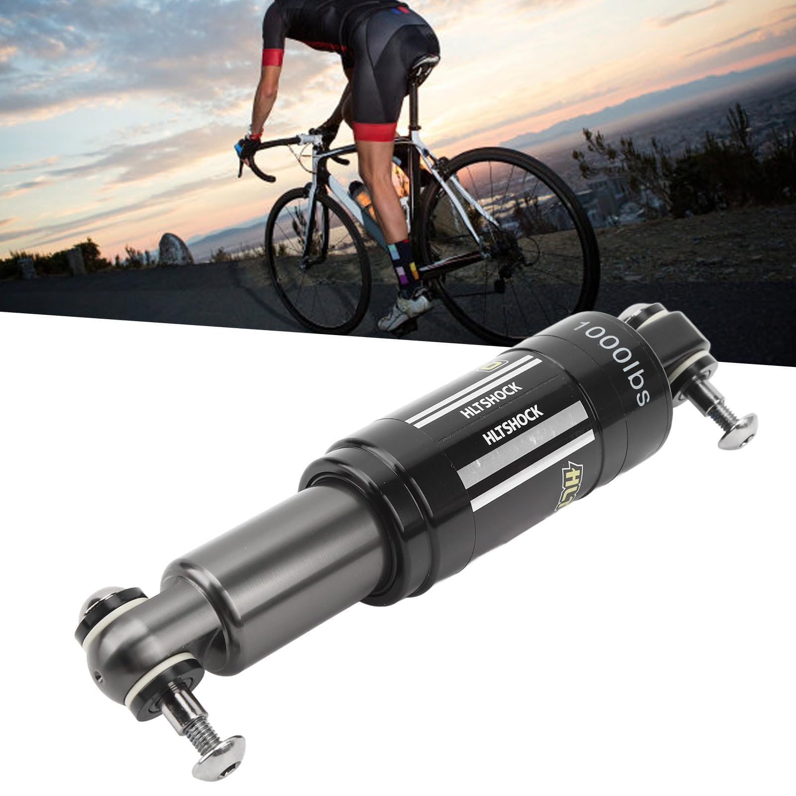 Amortiguador trasero Equlup, 185 mm/7,3 pulgadas, 1000 Lbs, Aluminio, para MTB y eléctrica