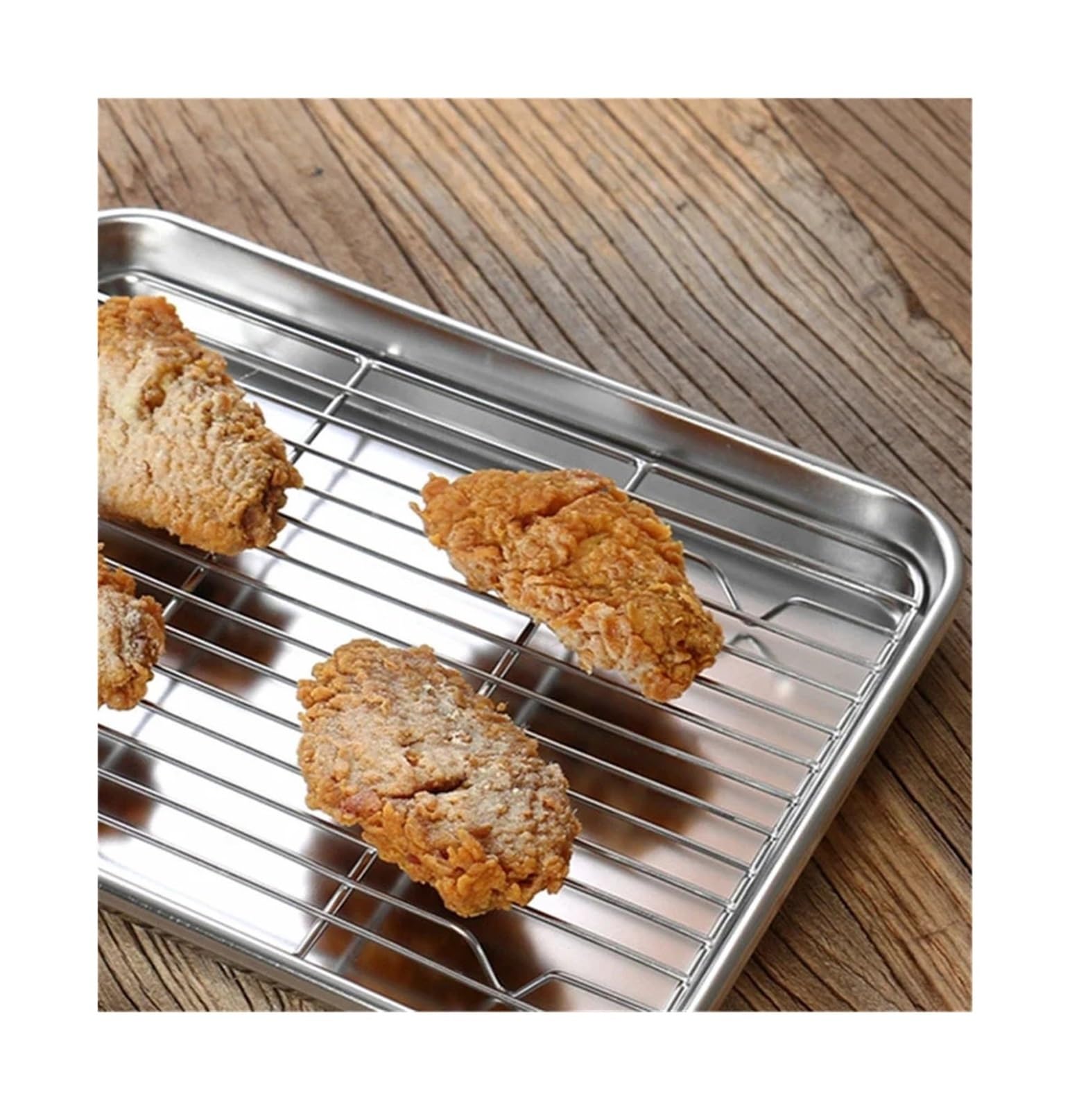 HIZON Bandeja for Hornear con Rejilla de Acero Inoxidable 304 | Horno for hornear pasteles, bandeja for barbacoa, plato, horno(20x20cm tray)