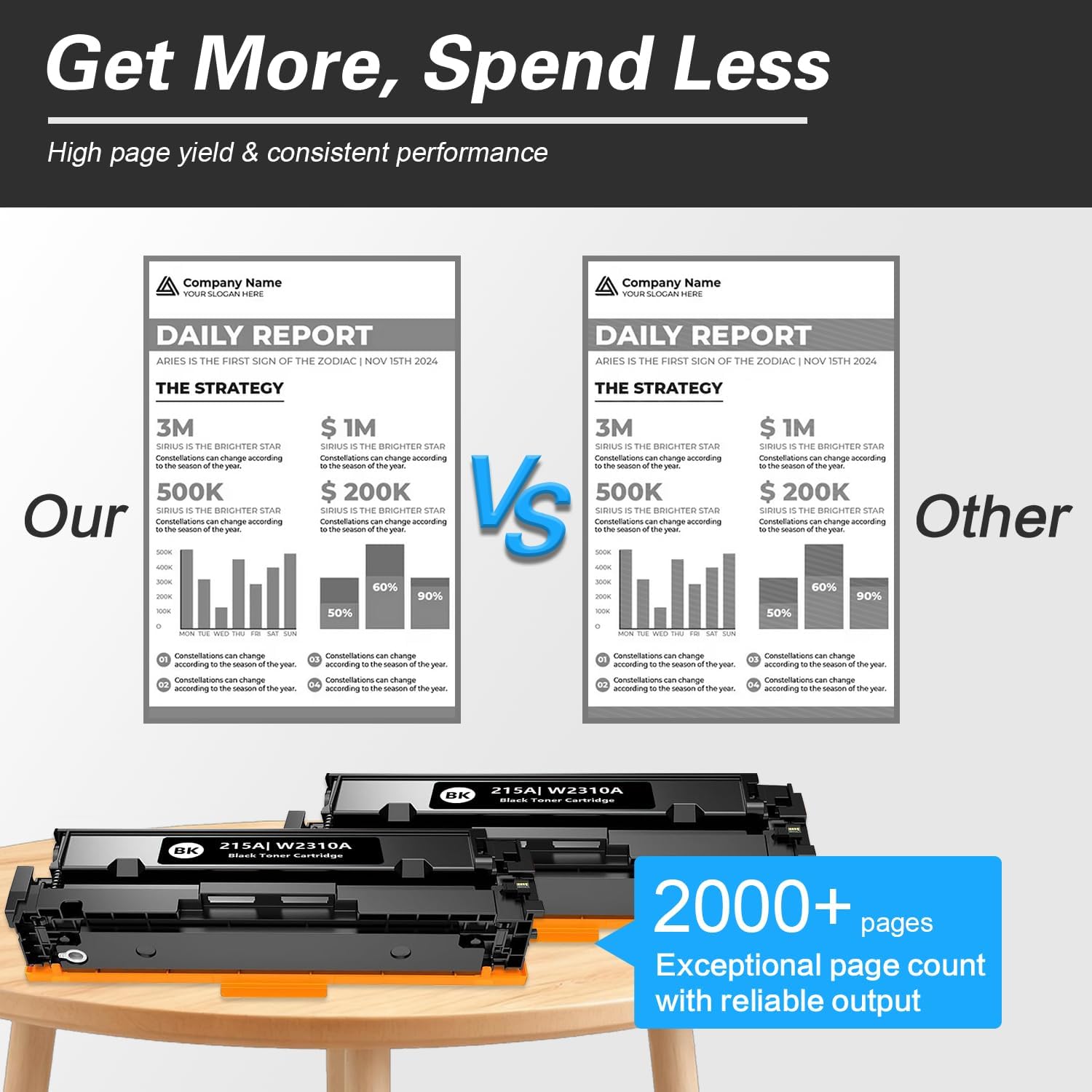 215A Black Toner Cartridges 2 Pack High Yield Replacement for HP 215A W2310A Toner Cartridge Works with Color Pro MFP M183fw M182nw M183fdw M155dw M155nw Printer Toners(2BK)