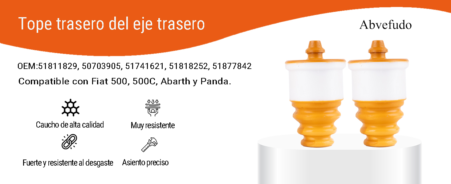 Abvefudo Anschlagpuffer Federung Hinten - 2 Stück Für Fiat 500 Panda