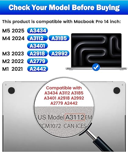 Miniatura 7 de F FORITO Paquete de 2 protectores de pantalla mate antiluz azul para laptop compatibles con MacBook Pro 2025-2021 de 14 pulgadas M5 M4 M3 M2 M1 Pro