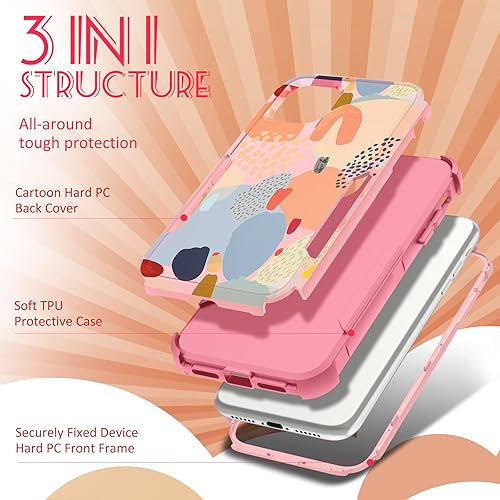 Miniatura 4 de Funda para Apple iPhone 13 para mujer, diseño único femenino estético, diseño único para adolescentes, diseño abstracto, resistente, resistente,