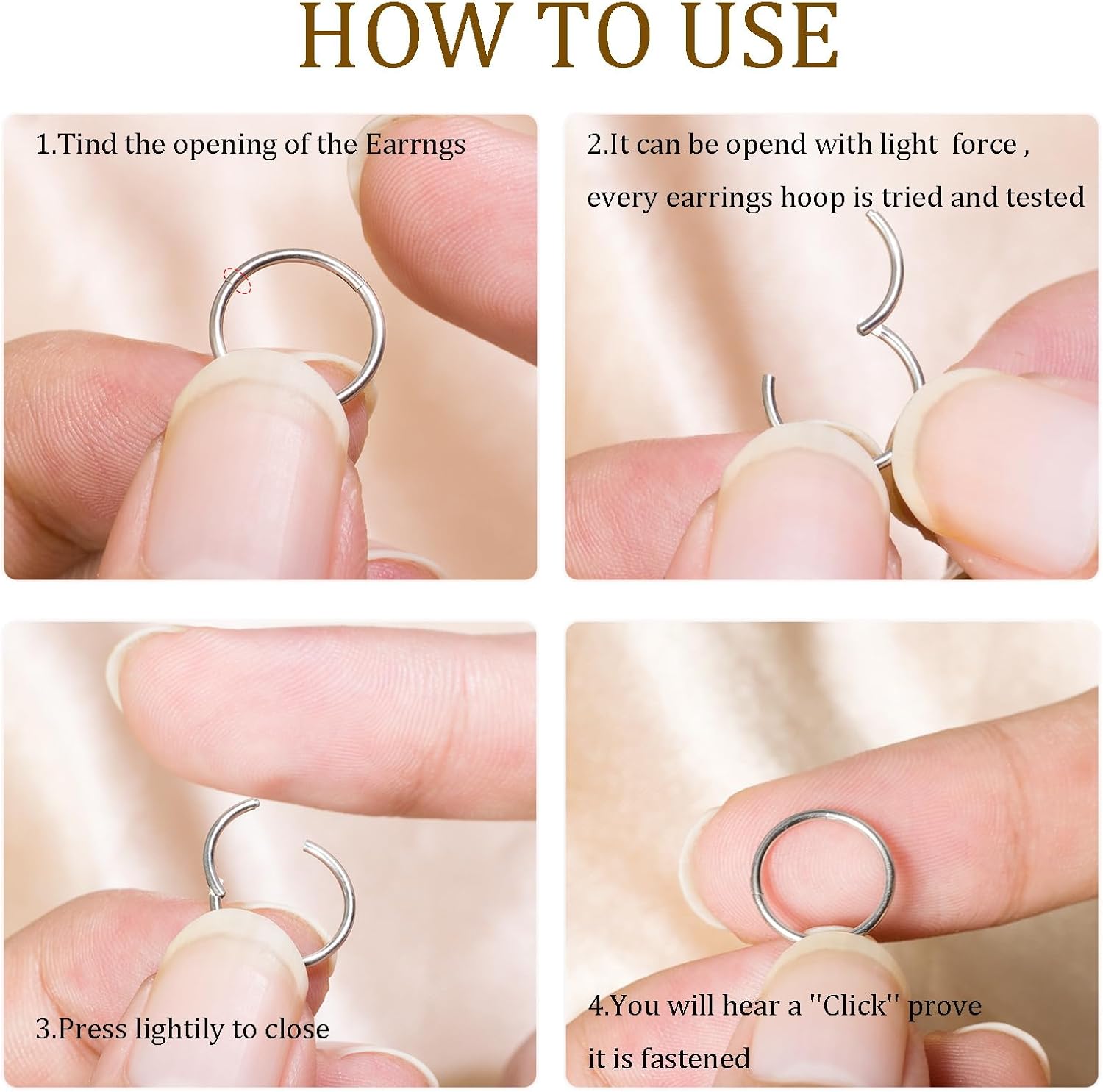 Small Gold Hoop Earrings, Lightweight 14K Gold Plated Huggie Hoop Earrings for Cartilage Helix Tragus, Hypoallergenic Earrings for Women Men, Tiny Thin Hoops Surgical Steel Endless Hoops Earrings 6-10 mm - Image 4