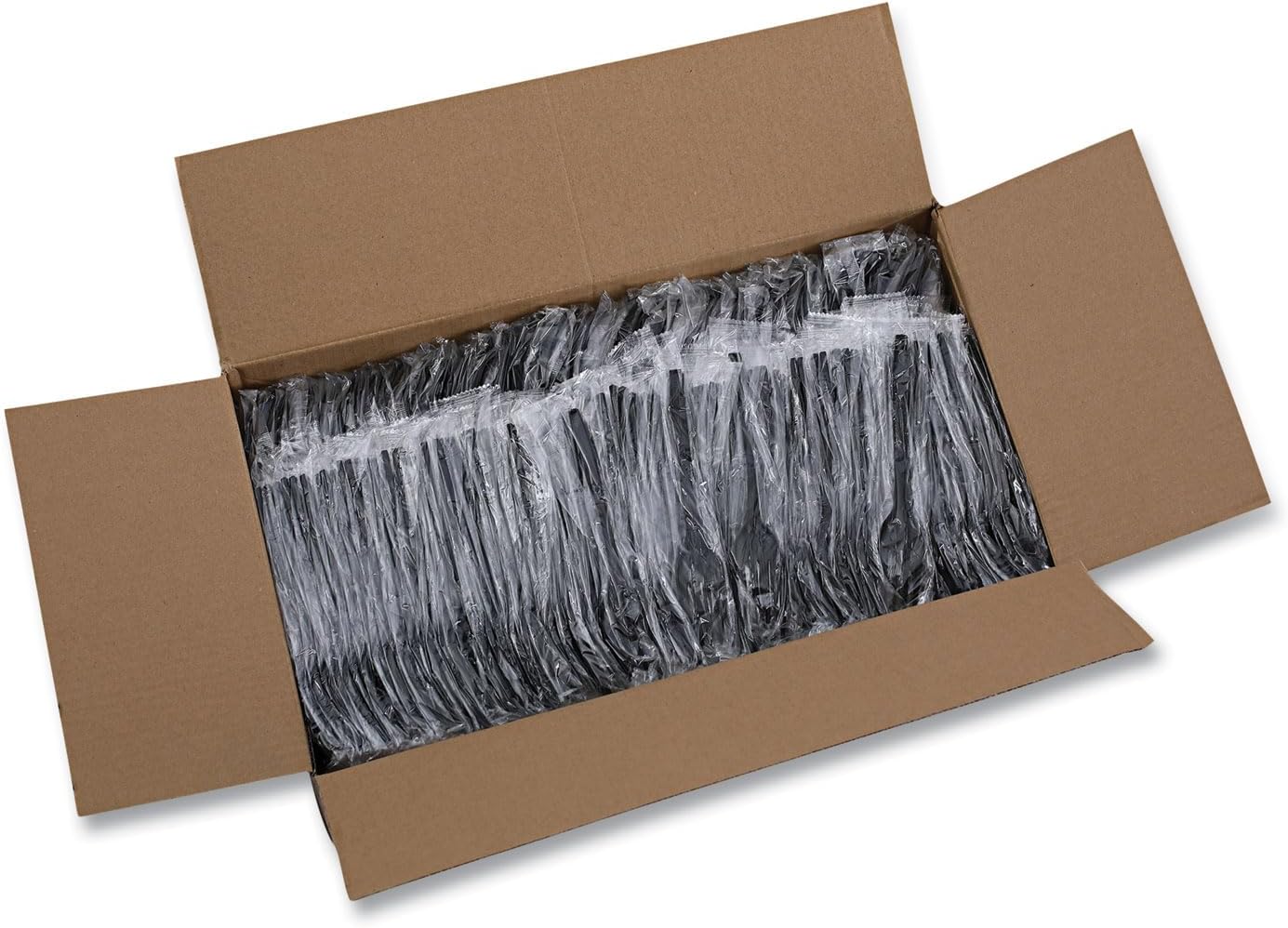 Boardwalk BWKFORKHWPPBIW Heavyweight Wrapped Polypropylene Fork Cutlery - Black (1000/Carton)