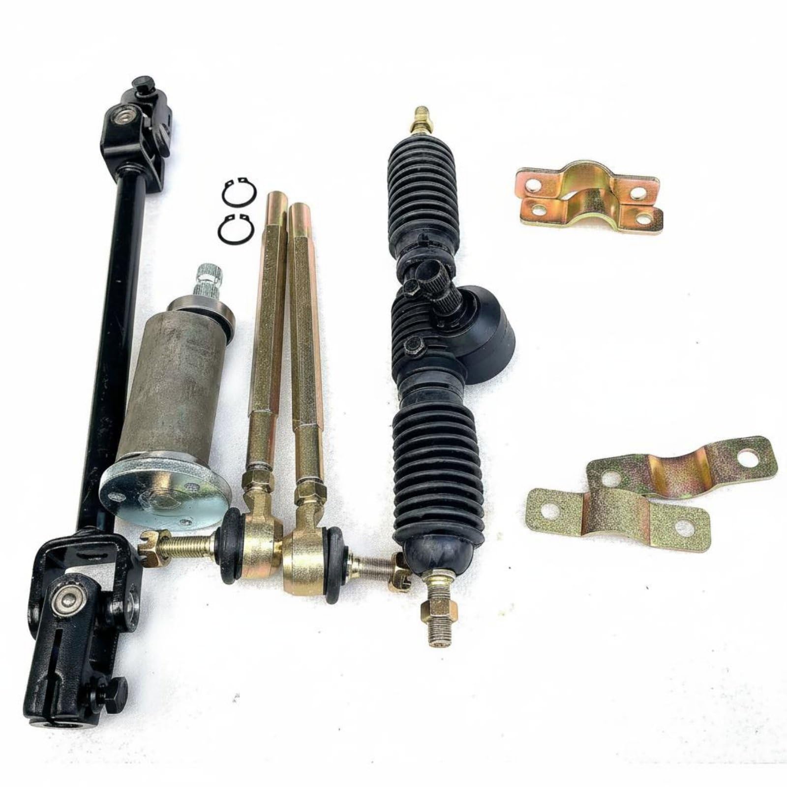 Adjustable Length Rack and Pinion Steering Set Heavy Duty Go-Kart Steering Assembly Kit for Hobbyists, 32CM, Without Wheel-image-0