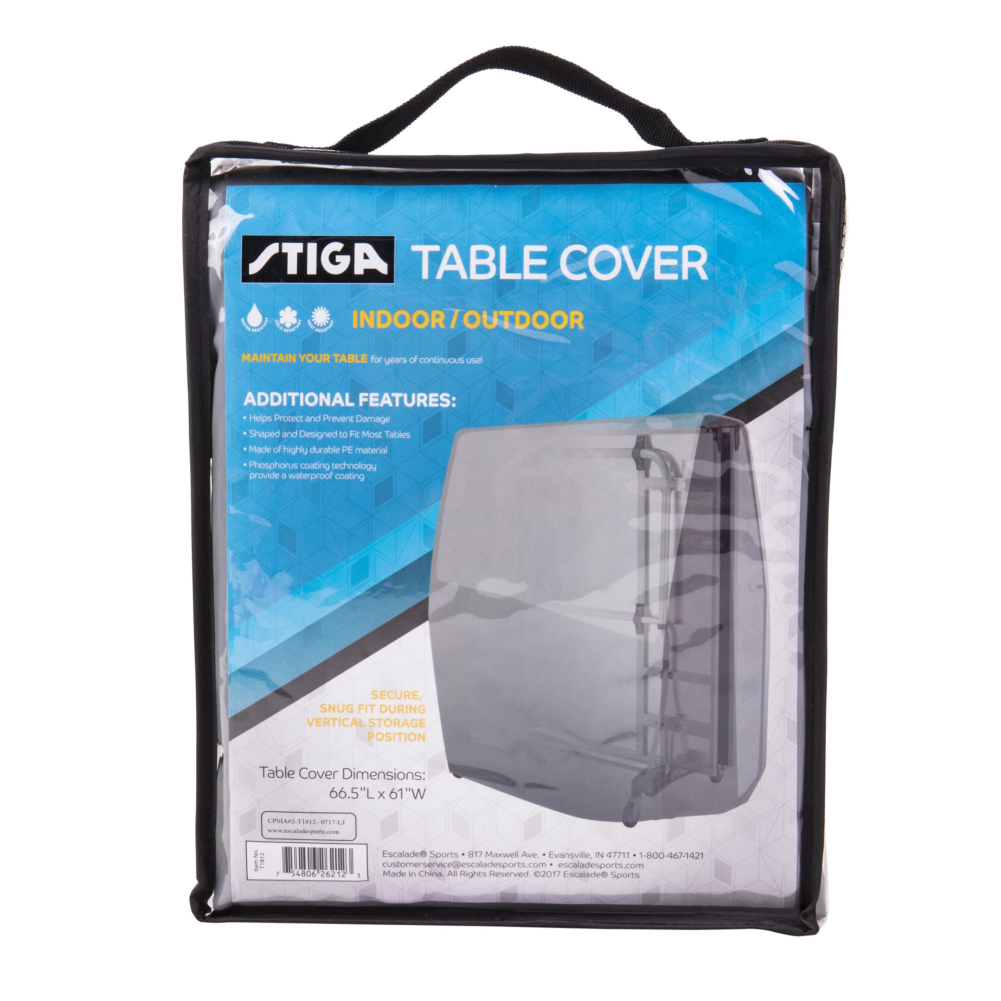 STIGA Universal Ping Pong Table Cover- OutdoorIndoor - Premium All-Weather Resistant Rust Resistant UV Protection Elastic Fit on 9 x 5 Regulation-Sized Table Tennis Tables in Upright Position product thumbnail 3