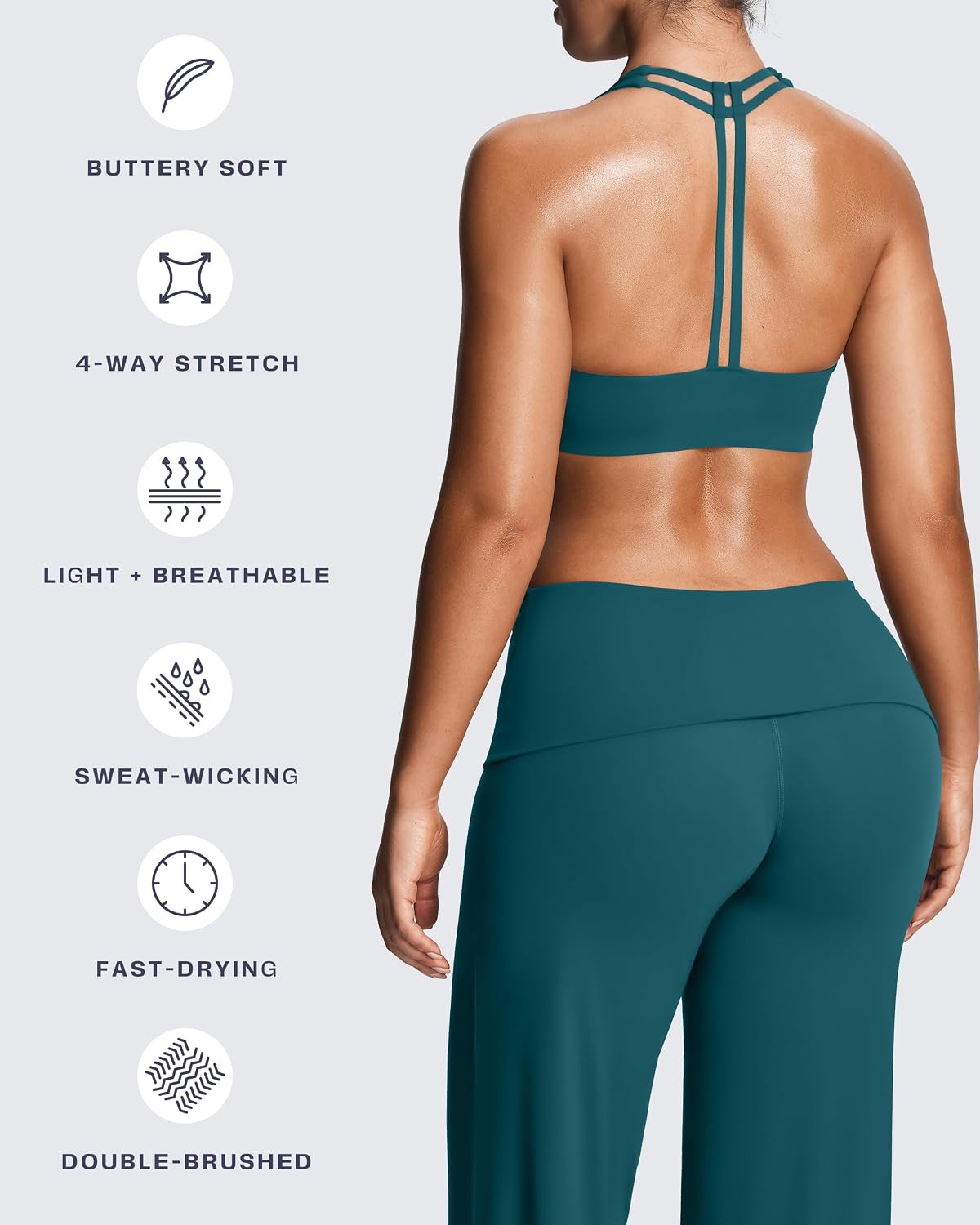 Aoxjox Women's Workout Sports Bras Fitness Training Gym Athlenza T-Back Bra Lumastretch™ Yoga Crop Tank