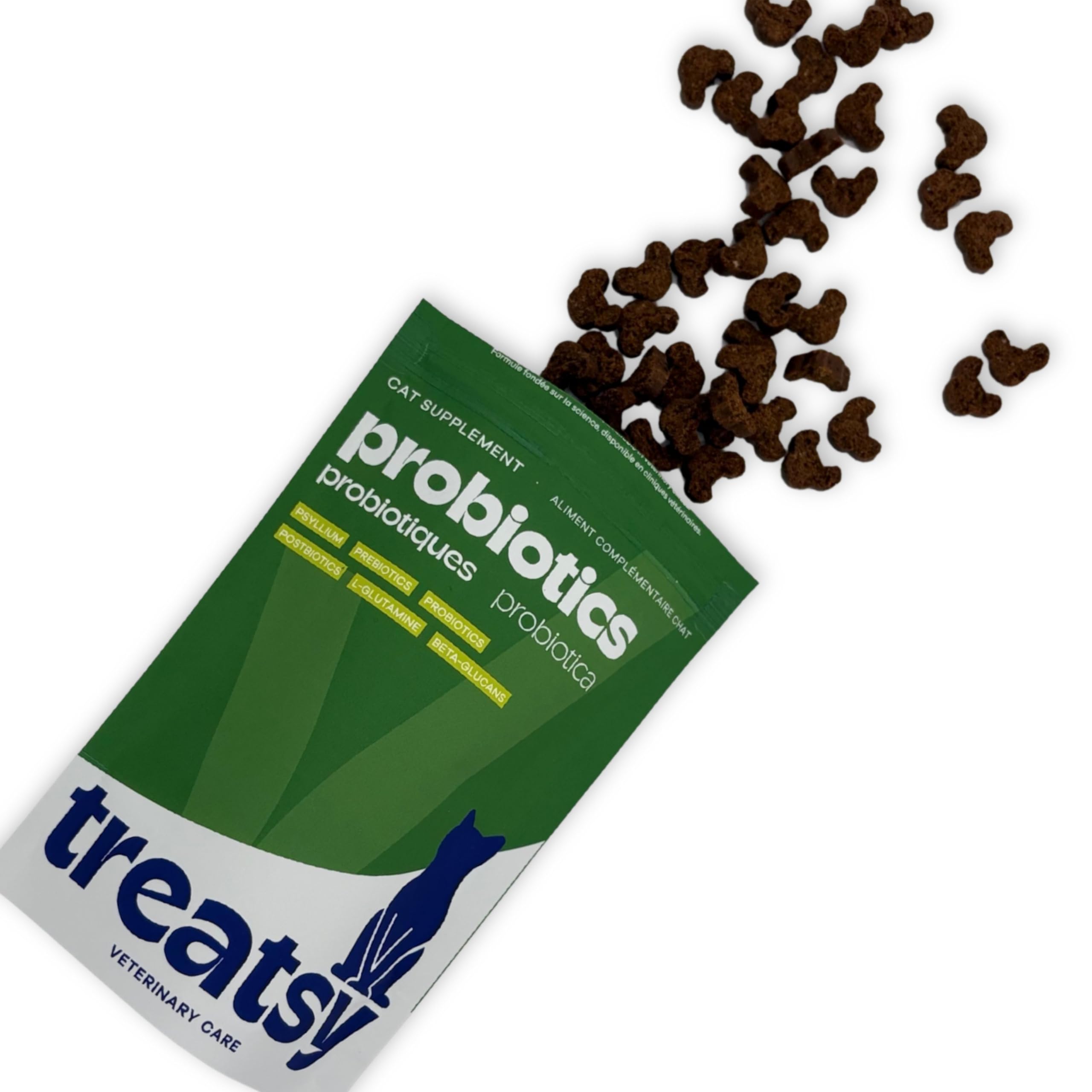 Complément Alimentaire pour Chat Digestion - Contre diarrhée & Constipation - Pré- & probiotiques, psyllium - Recommandé par Les vétérinaires