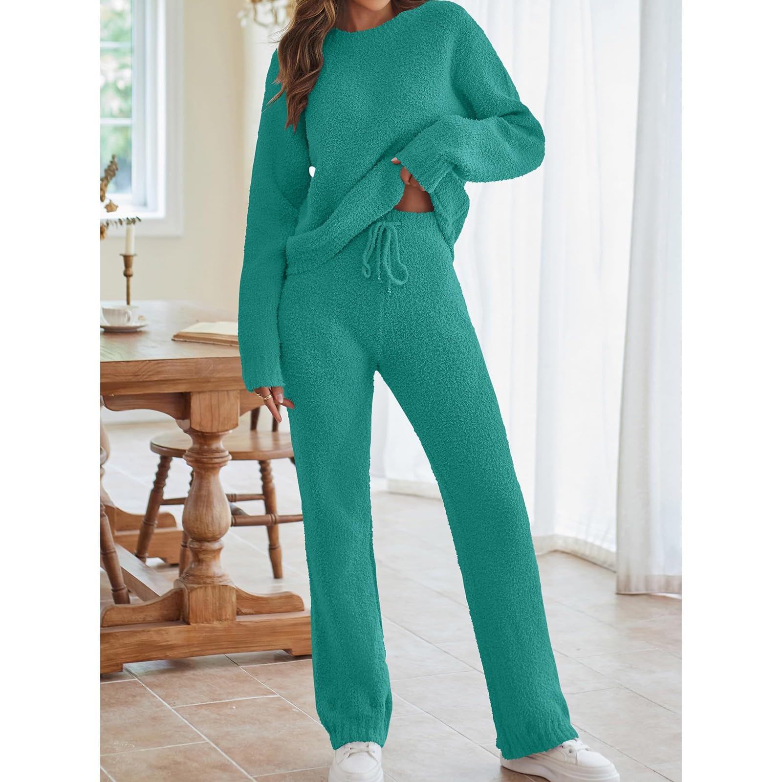 Pijamas para mujer, invierno, cálido, conjunto de pijama de invierno, elegante, de terciopelo para mujer, pijama suave y cómodo, ropa de hogar y casual, ropa de alta capacidad de absorción, ropa de