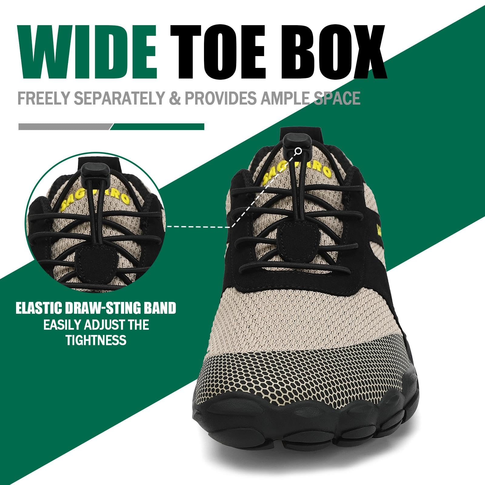 SAGUARO Barefoot Shoes Uomo Donna Scarpe Barefoot Minimaliste Scarpe a Piedi Nudi Antiscivolo Scarpe Trail Running Leggere Scarpe Dita,Gr.36-48 EU