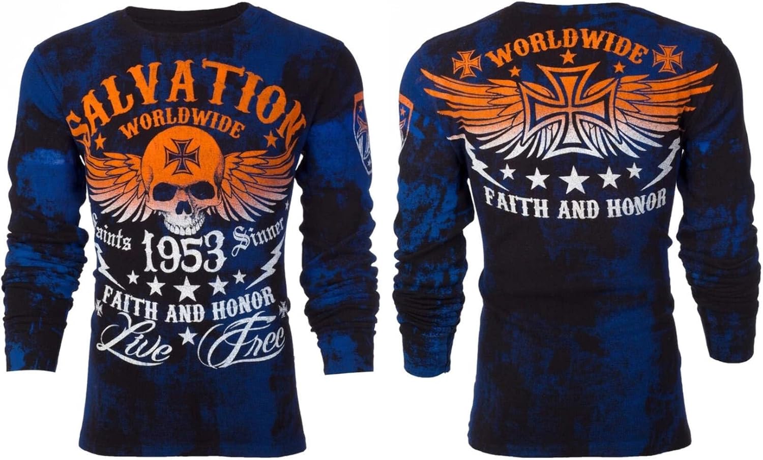 Archaic by Affliction Men's Thermal Shirt Black Tide