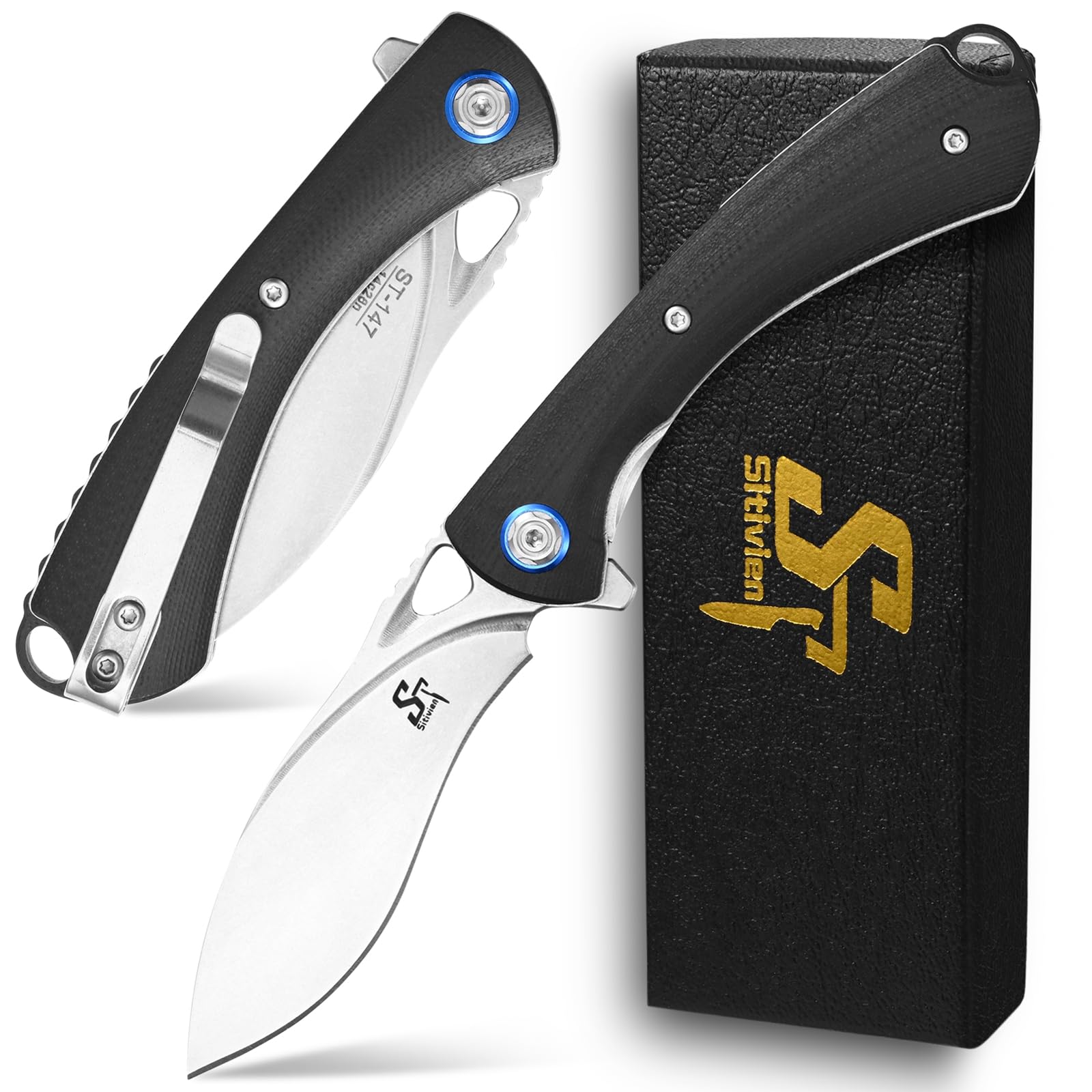 Amazon.com : Sitivien ST147 Folding Pocket Knife,14C28N Steel
