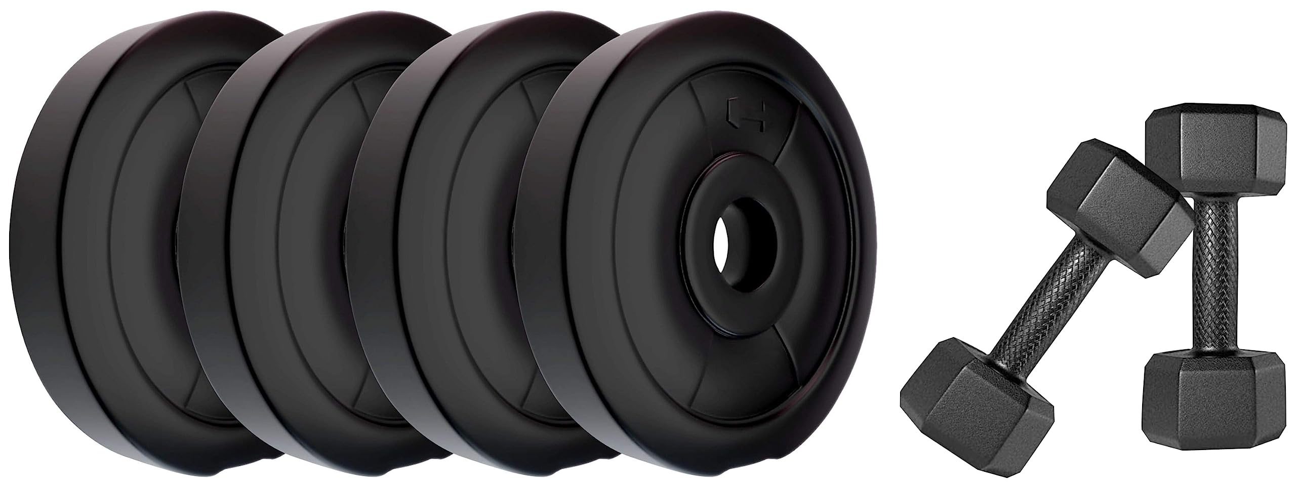 Kore RW PVC Plate-10KG (2.5 KG X 4) Weight Plate, Black & Kore PVC DM-PVC-1KG-COMBO161 Fixed Dumbbell Set, 1Kg Set of 2 Dumbbells Set and Fitness Kit for Men and Women Whole Body Workout, Black (B0C99LCHCG) Amazon Price History, Amazon Price Tracker
