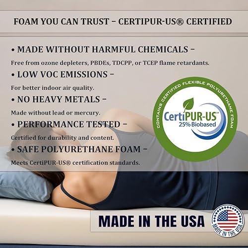 Miniatura 6 de Foamma Cubrecolchón de espuma de repuesto de espuma de alta densidad de 6 x 30 x 72 pulgadas para caravana, camión, remolque de viaje, firme,