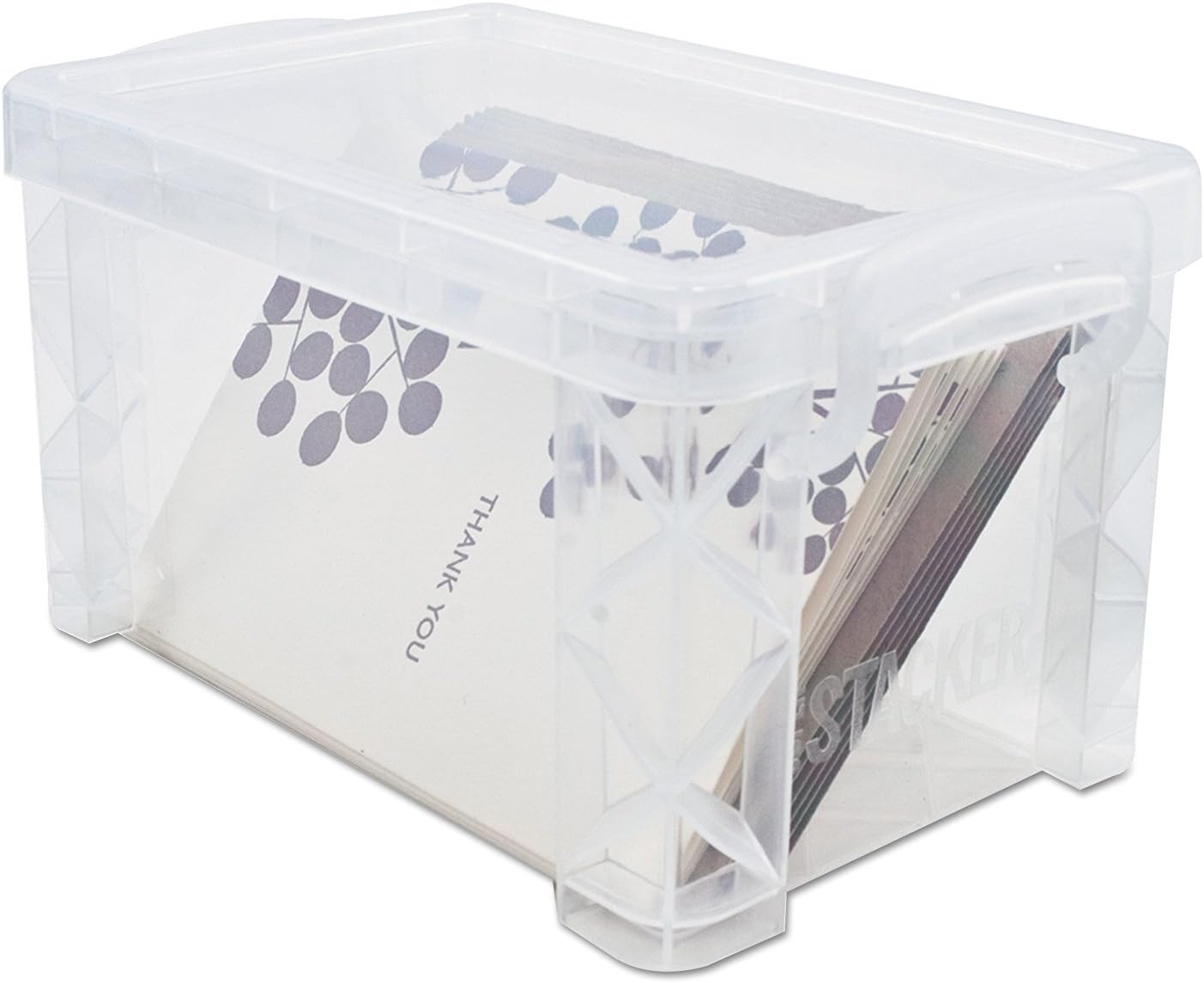 Advantus 40307 Super Stacker 3" x 5" Index Card Box, Clear, 3 Boxes (40307)
