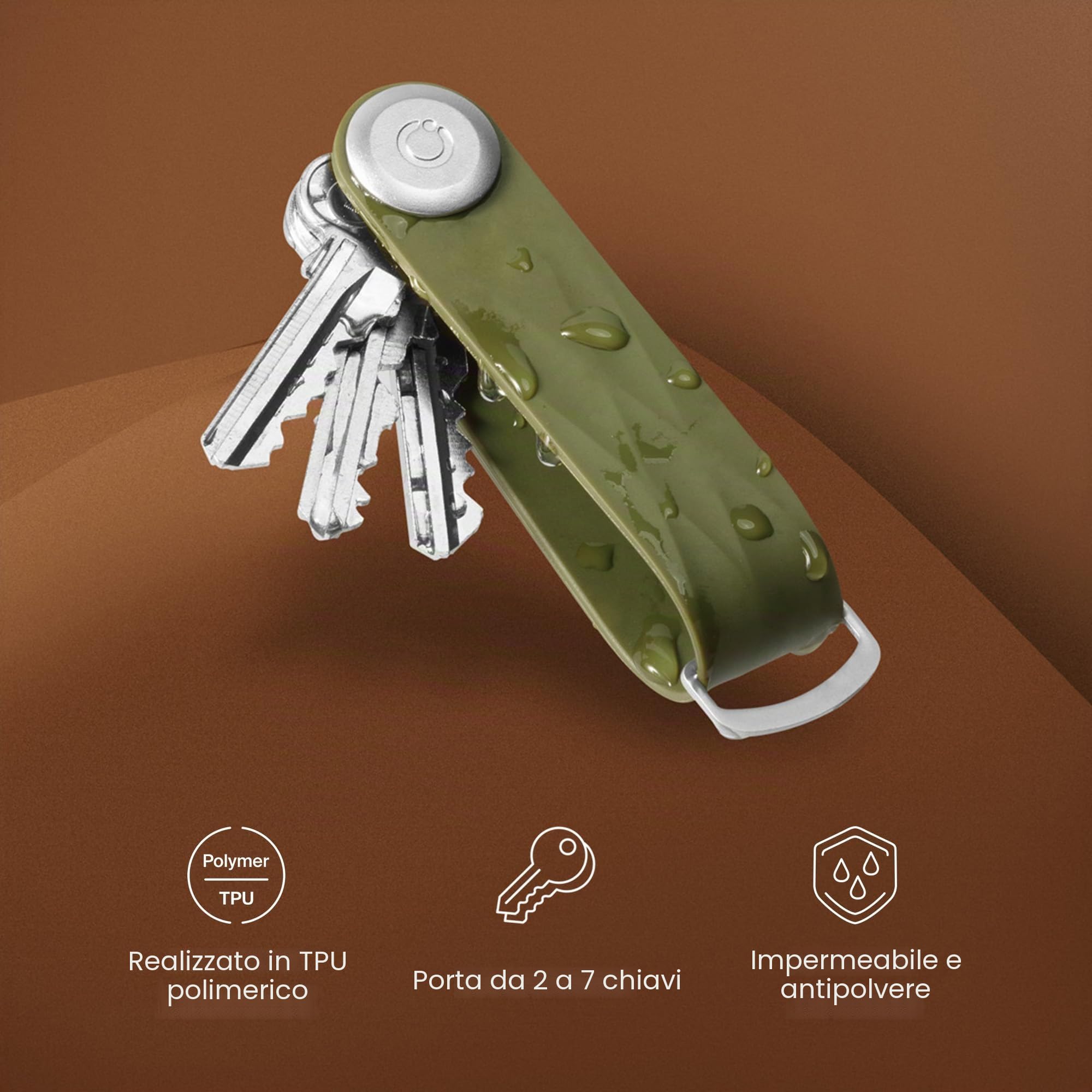 Orbitkey Active Key Organizer Lite con anello a D aggiornato | Resistente alle intemperie, meccanismo di bloccaggio in acciaio inox