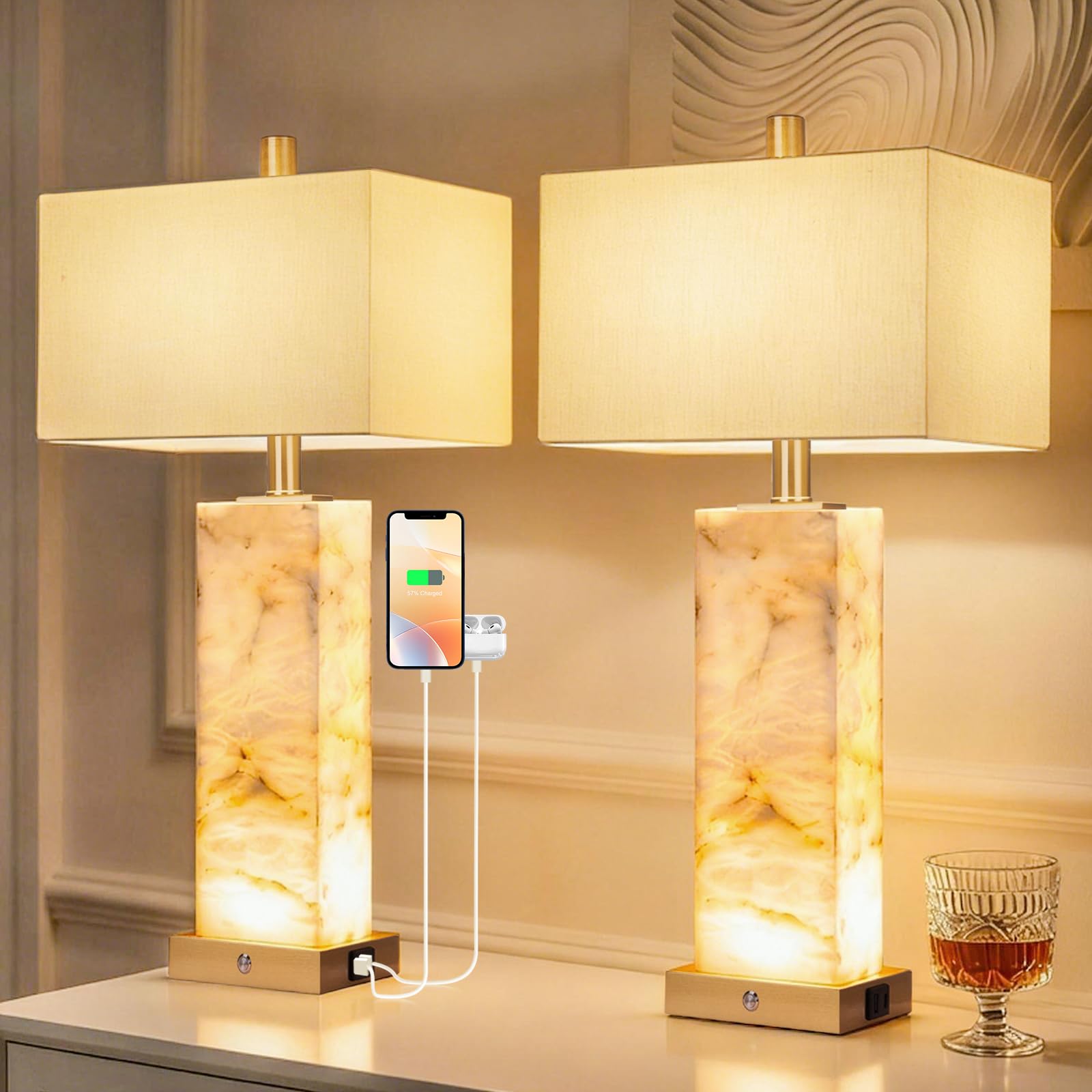 vallerico Marble Alabaster Set