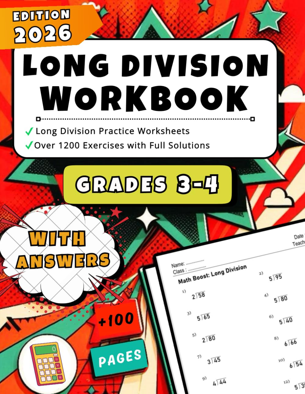 Long Division Practice Workbook for Grades 3-4: Over 1,200 Practice Problems with Full Answer Key
