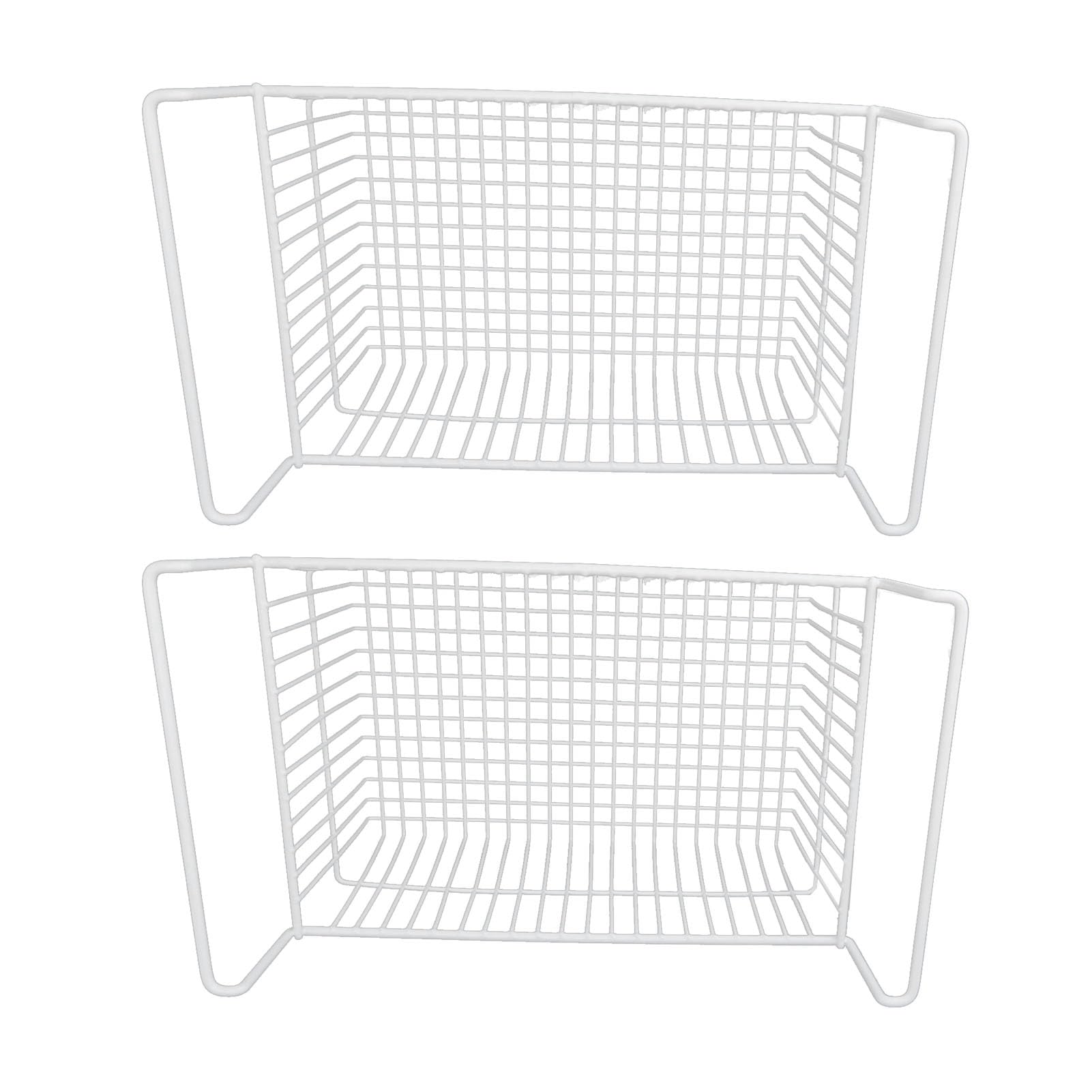 Cesta De Almacenamiento De Alambre para Congelador De Gran Capacidad con Asa para Gabinete De Baño, 2 uds. De Contenedores Organizadores De Alambre De Acero (#1)