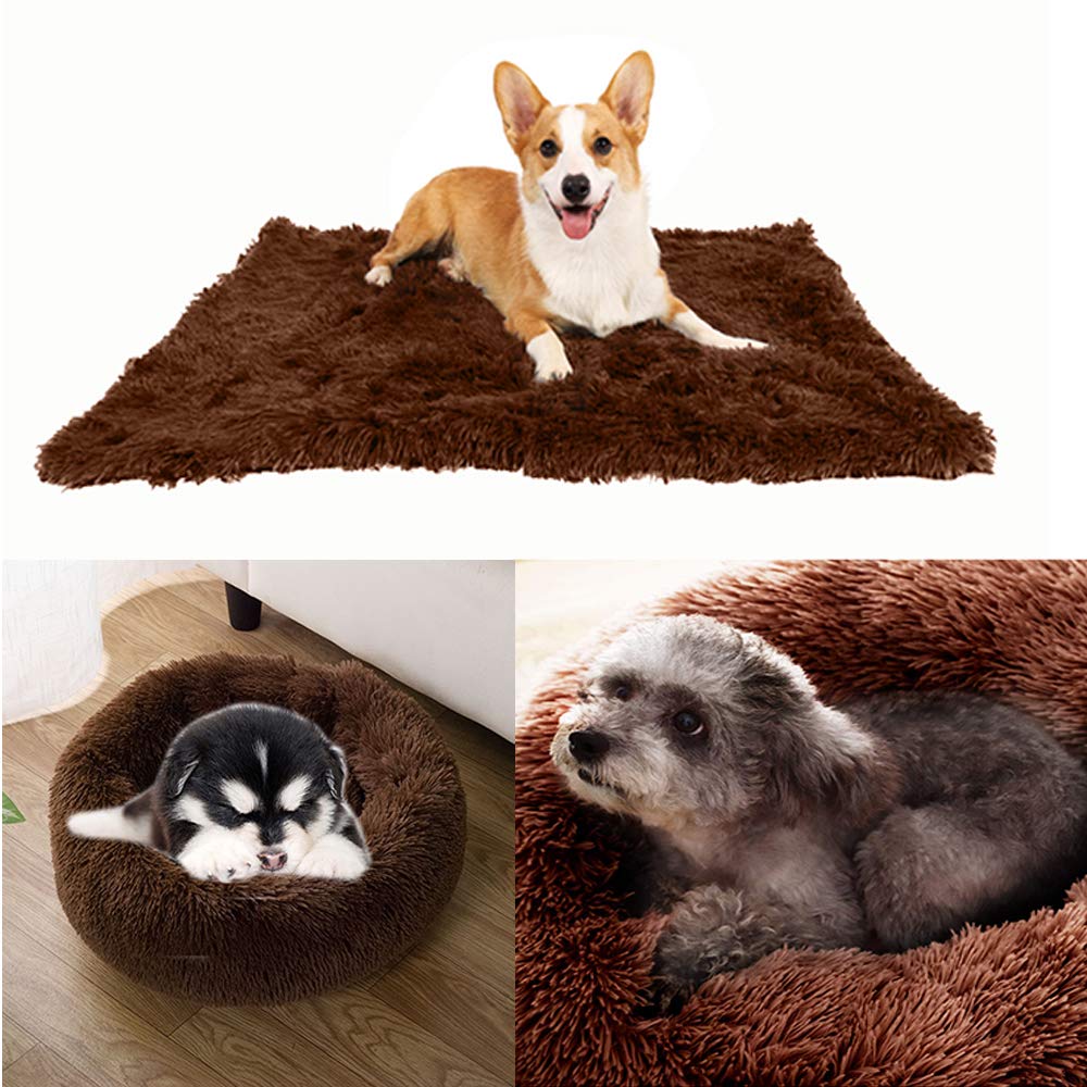 Cuccia Ciambella Per Cani E Gatti - Morbida, Lavabile, Base Antiscivolo, Diametro 50 Cm, Beige Scuro - Foto 10