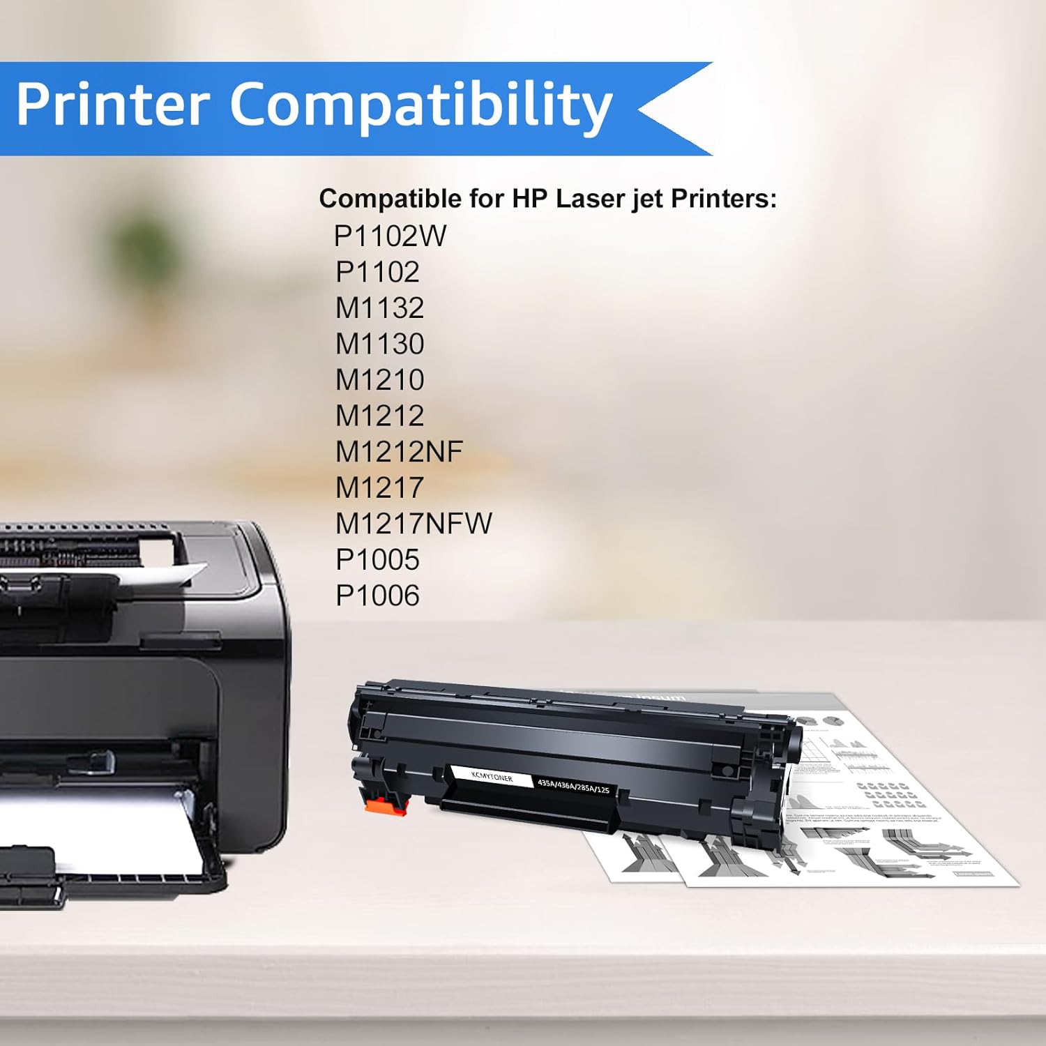 85A CE285A Compatible Toner Cartridge Replacement for Hp 85A Black Toner Cartridge Work for LaserJet Pro P1005 P1006 P1102 P1102w P1109w M1212nf M1522 P1505n M1217nfw Printer(2 Pack)