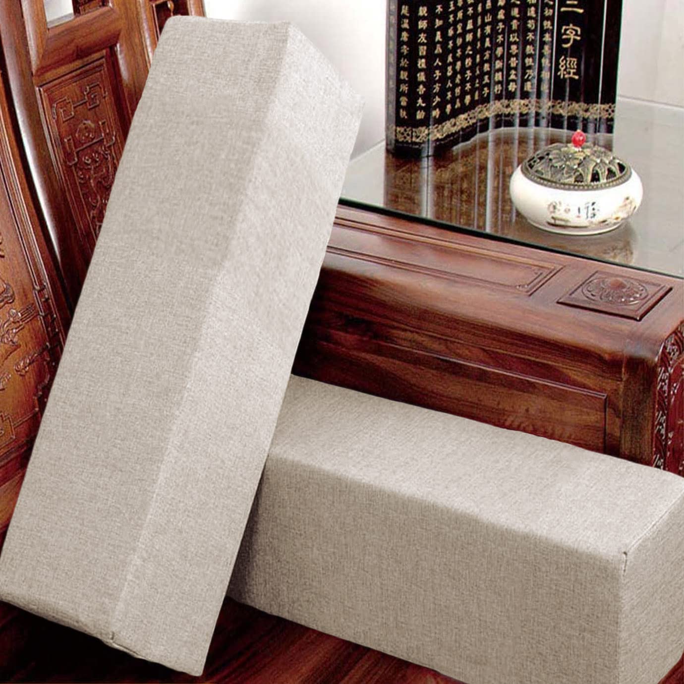 Lot de 2 coussins d'accoudoirs doux pour canapé, chaise en bois, tête de lit, coussin de protection murale, coussin décoratif confortable pour un usage domestique