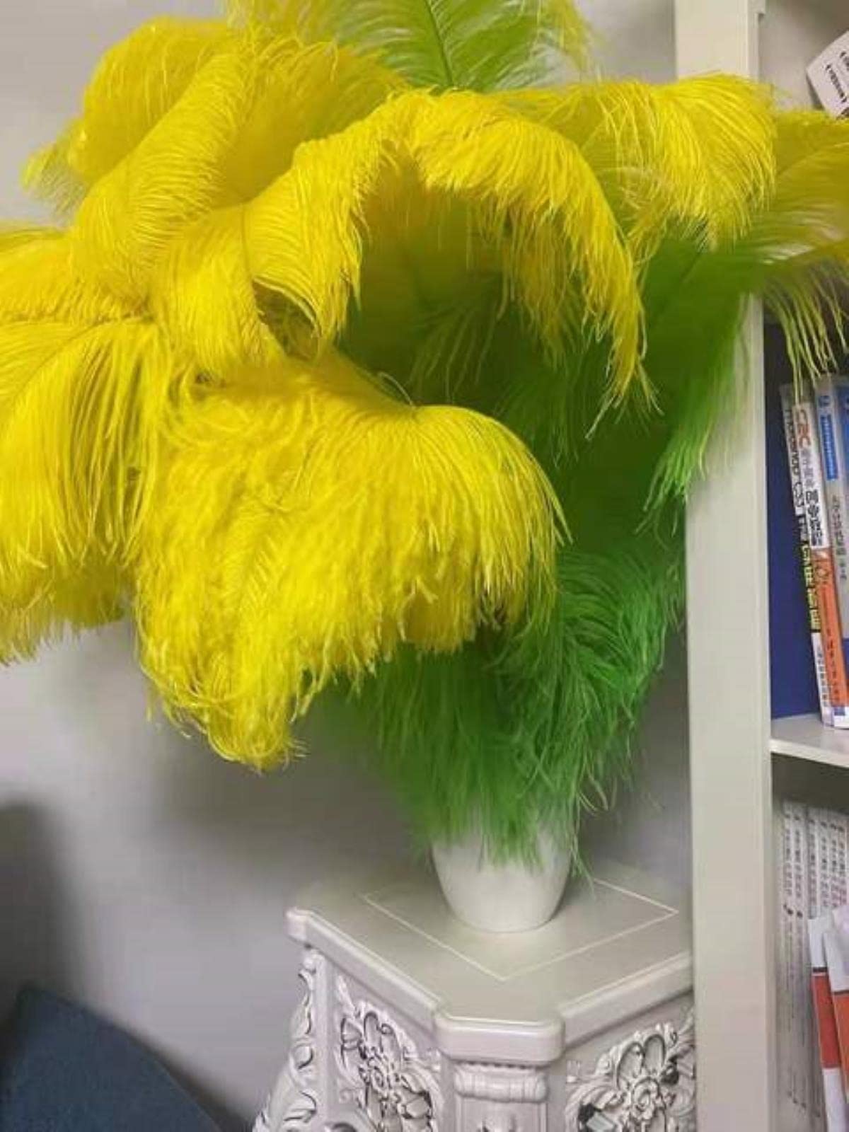 plumes de mariage plumes d'autruche véritables plumes 30-55cm centres de table blancs pour la décoration de table de mariage-La couleur de l'image, 40-45cm 10pcs