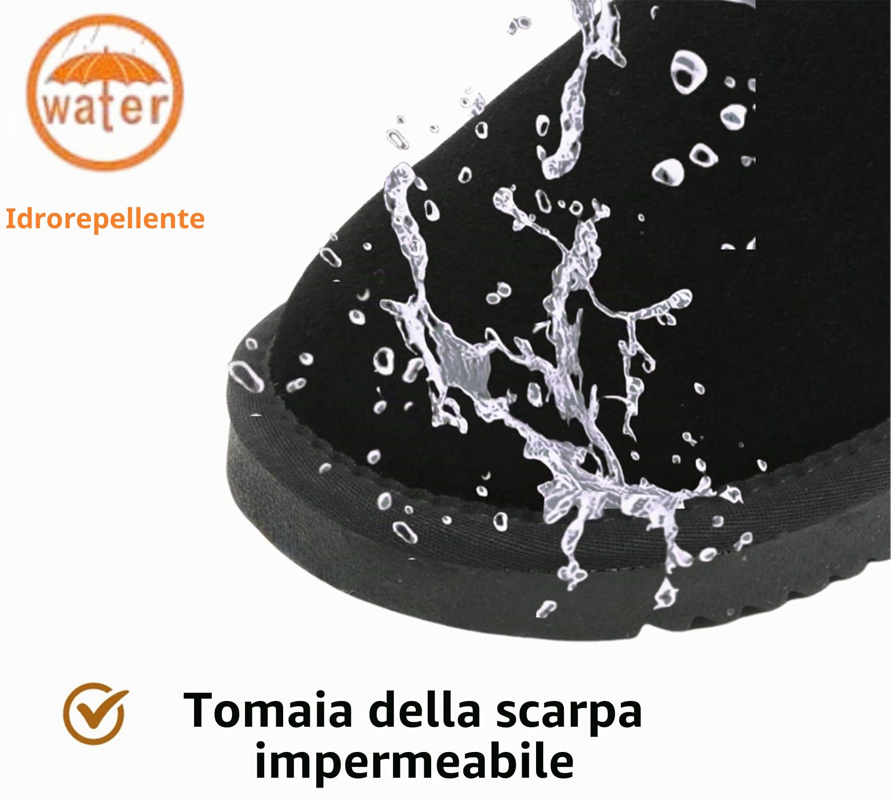 Meik Mangni Stivali Donna Invernali Classic Antiscivolo Stivaletti da Neve Caldo Comode Impermeabili Stivali Inverno Outdoor Breve Boots,Nero,43 EU