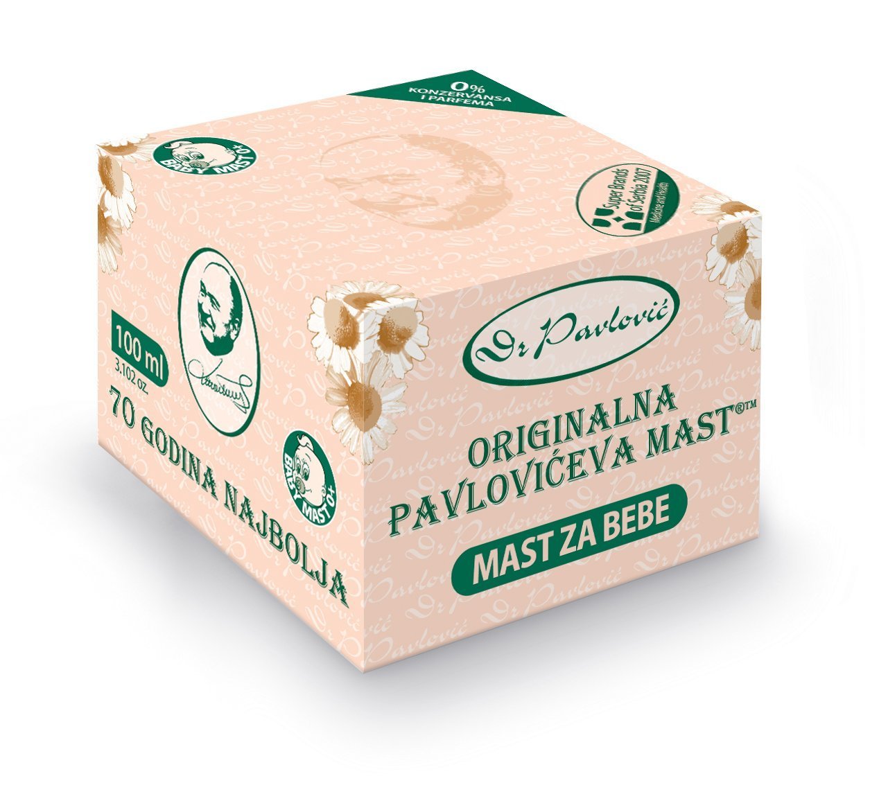 6 x Dr. Pavlovic Baby Cream - Tratamiento para la dermatitis del pañal, hidratante para la piel seca, ungüento para el cuidado de la piel del bebé con manzanilla (6 x100 ml) (bebé, 6)