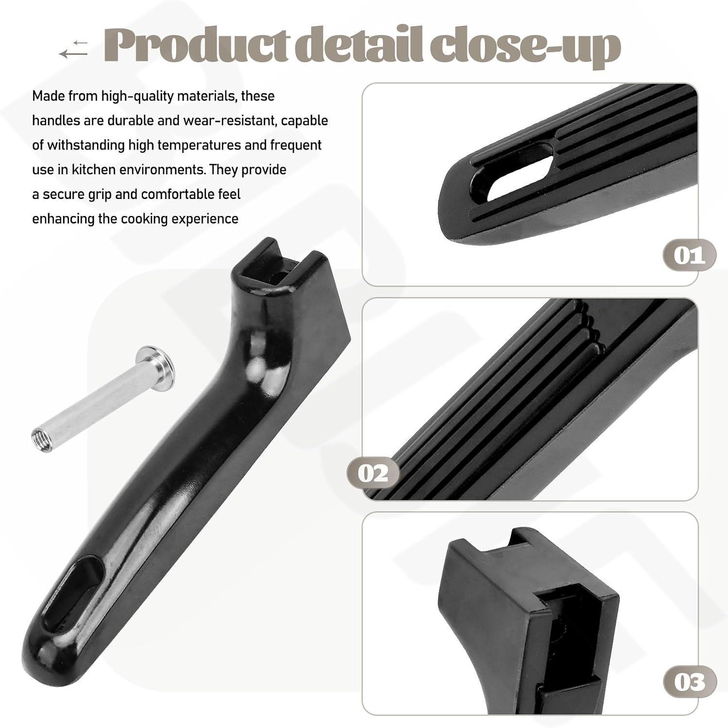 Cookware Pot Replacement Handles Compatible with Magnalite, Wagner Ware, GHC, for Frying Pans, Sauce Pans, Flat Pans, etc.