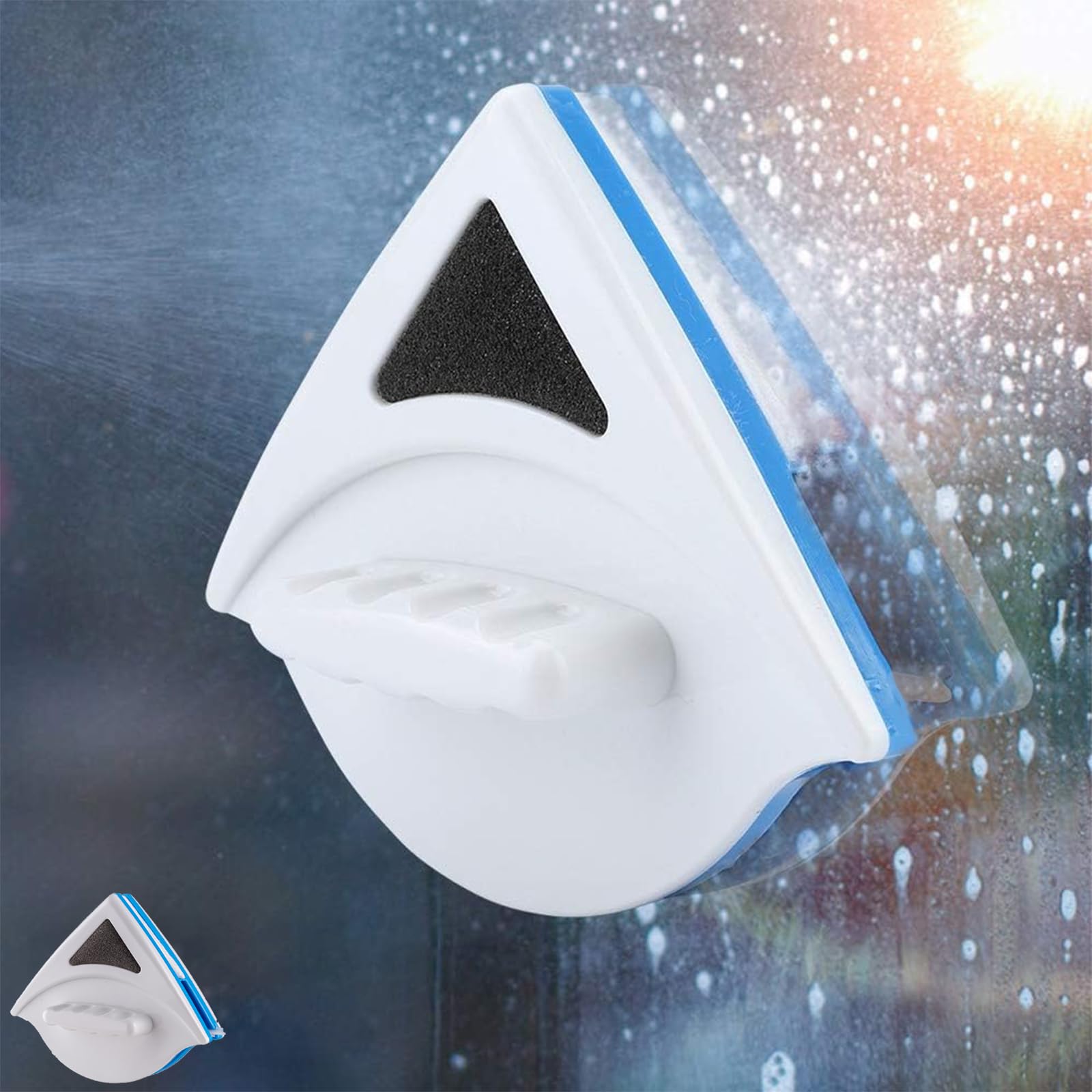 Magnetic Window Cleaner for Single Glazing, Anti Drop, Scratch Free Magnet Window Cleaners Ergonomic Handle Design Double Sided Window Cleaner Window Cleaning Equipment Magnetic (S-3-8MM)