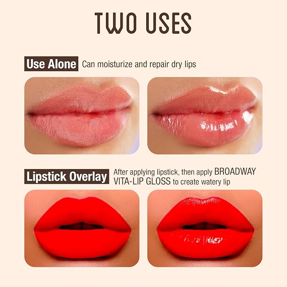 Ruby Kisses Broadway Vita-Lip Clear Lip Gloss (Coconut Oil 6 Pack), Ultra-Hydrating & Soothing Formula with Vitamin Oils, High-Shine Non-Sticky Finish, Healing Glossy Lip Balm Locks in Moisture
