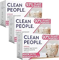 Vista 17 de The Clean People Sábanas suavizantes de tela, sábanas para secadora, suavizan y eliminan la adherencia estática, suavizante vegano, sin fragancia