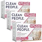The Clean People Fabric Softener Sheets - Dryer Sheets - Softens & Removes Static Cling - Vegan Laundry Softener, Essential Oils - Spring 360 Pack
