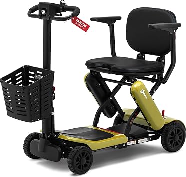 Aotedor Foldable Mobility Scooter for Seniors, 20 Miles Long Range Safe & Comfortable Lightweight Folding Scooter with 275lb Capacity All-Terrain Airline Cruise & FSA Approved - Extended Range