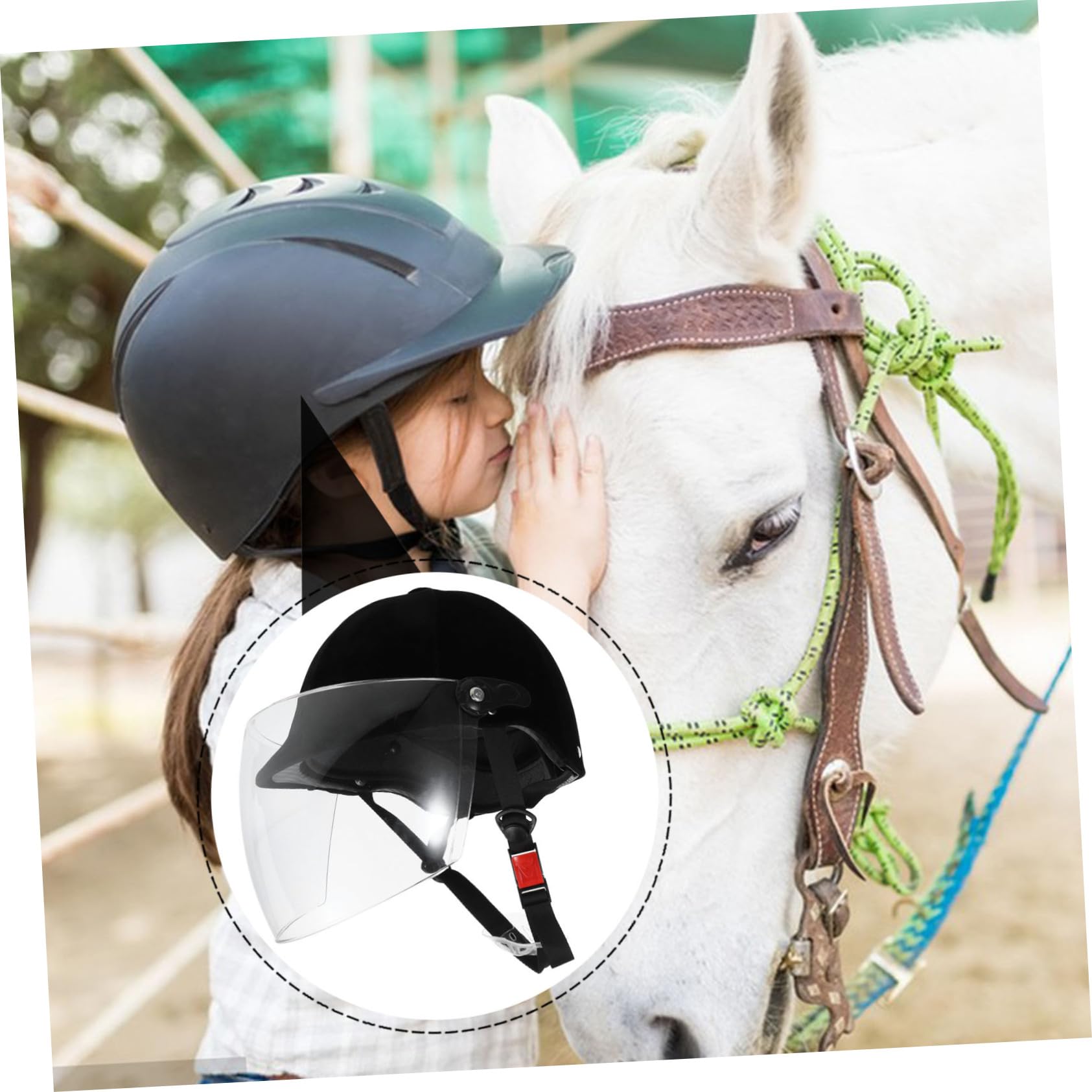 ifundom Casco Per Ragazzo Equitazione Rotella e Ventilazione Ad Flusso Fodera Rimovibile Lavabile Casco Sicurezza Sportivo