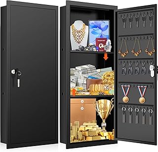 31.5" Tall Wall Safes Between the Studs with 2 Removable Shelf, Lockable Hidden Safe
